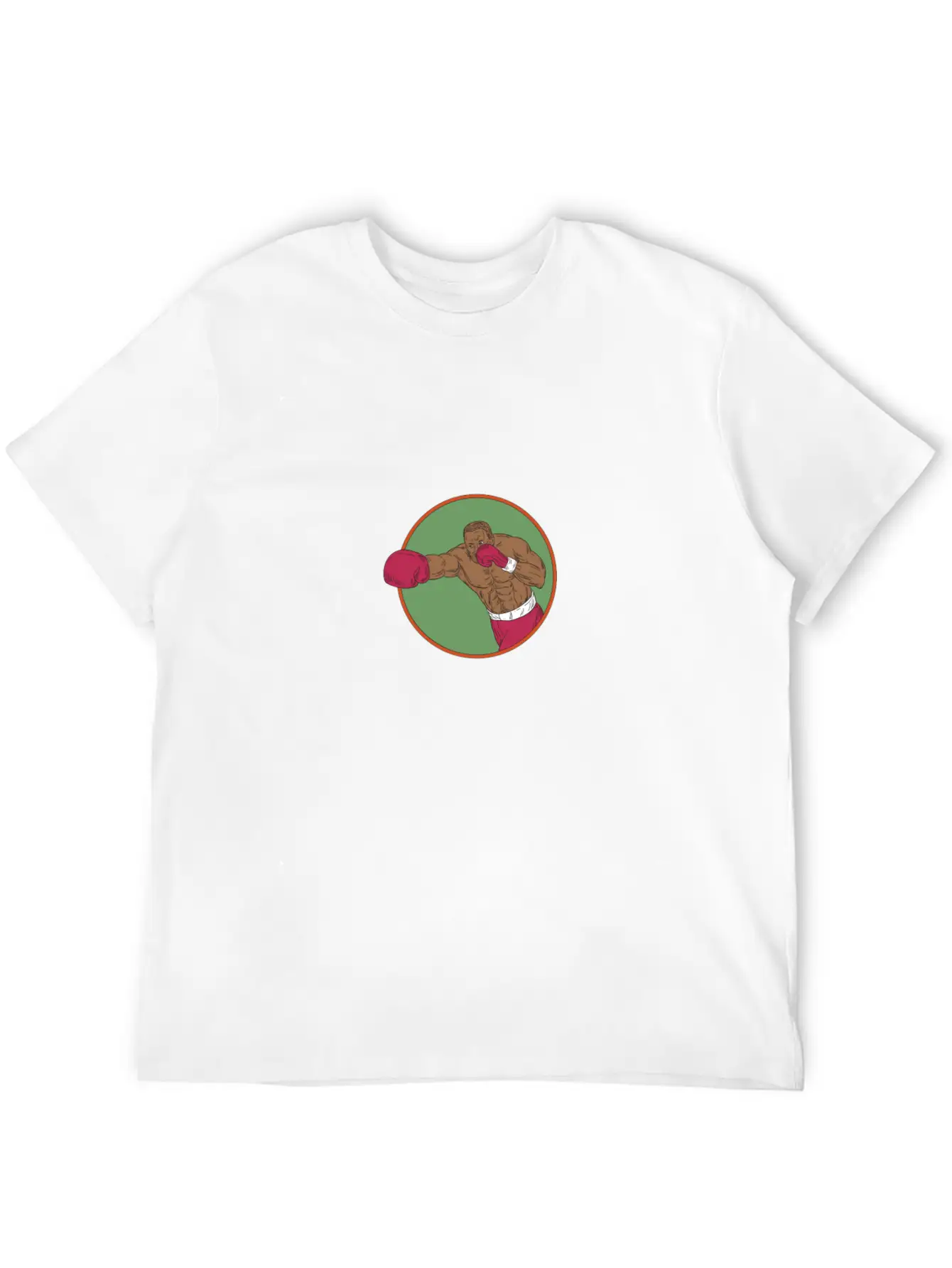 African-American Boxer Right Hook Circle Drawing Relaxed Everyday Tee – Lightweight And Durable Cotton