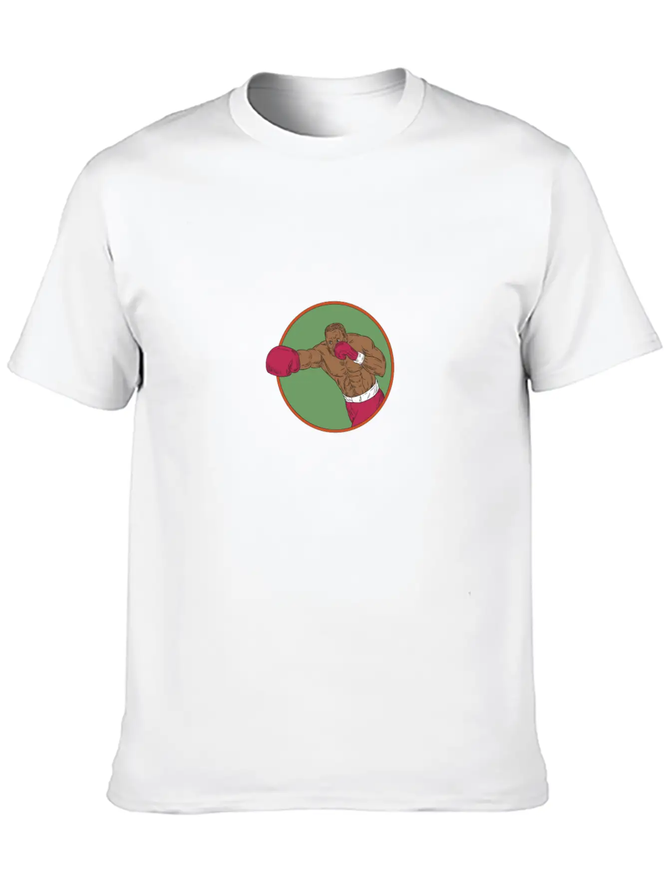 African-American Boxer Right Hook Circle Drawing Relaxed Everyday Tee – Lightweight And Durable Cotton
