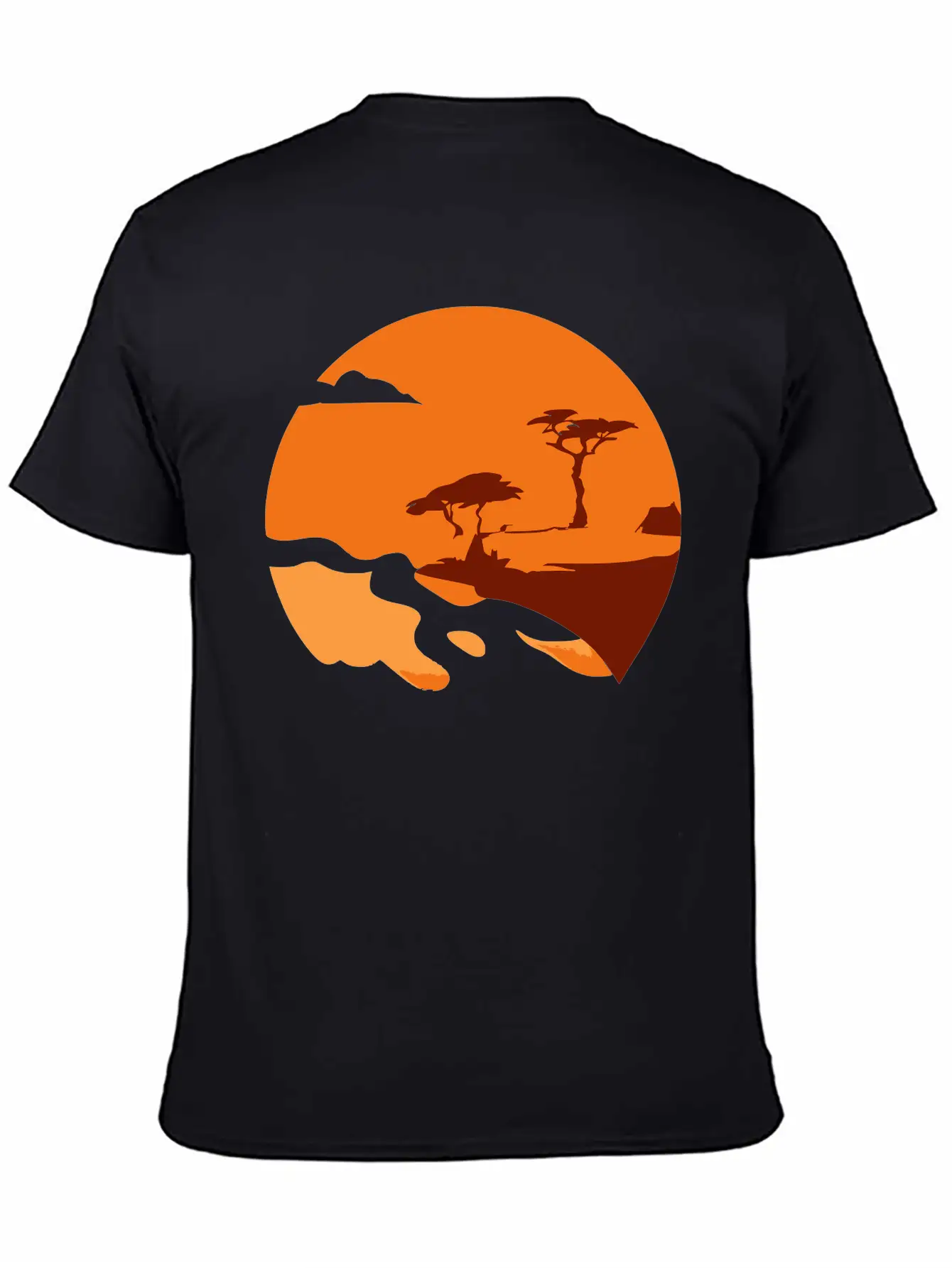 African Landscape Vector Essential Cotton Tee For Daily Outfits – Unisex Style
