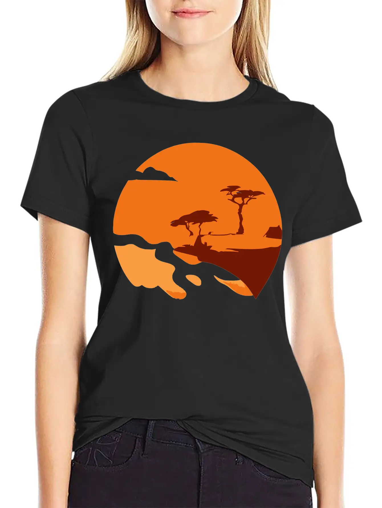 African Landscape Vector Essential Cotton Tee For Daily Outfits – Unisex Style