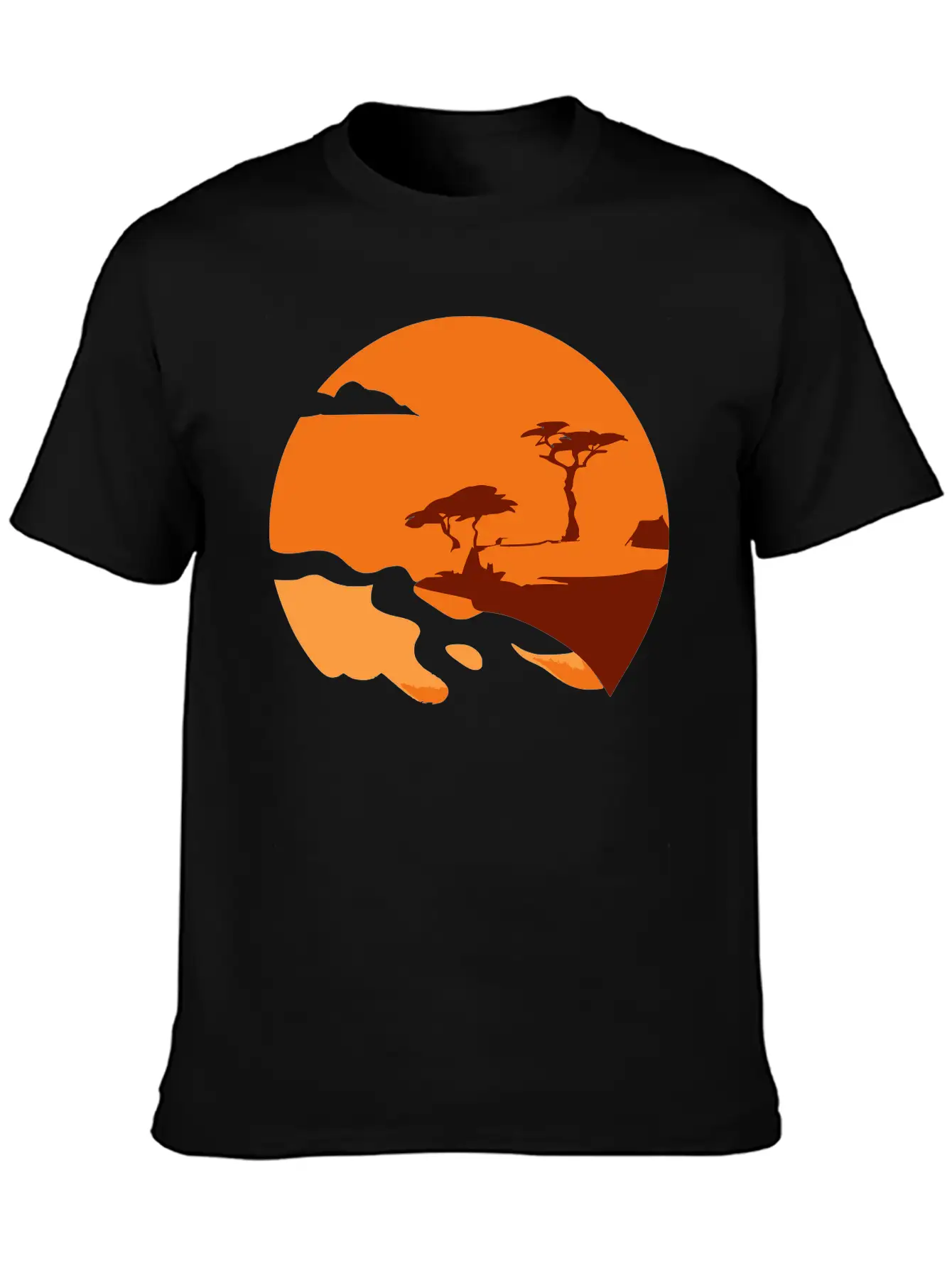 African Landscape Vector Essential Cotton Tee For Daily Outfits – Unisex Style