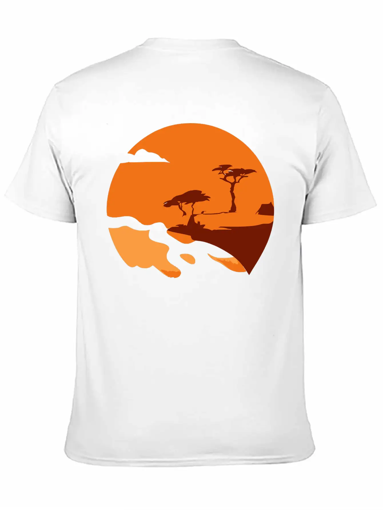 African Landscape Vector Essential Cotton Tee For Daily Outfits – Unisex Style