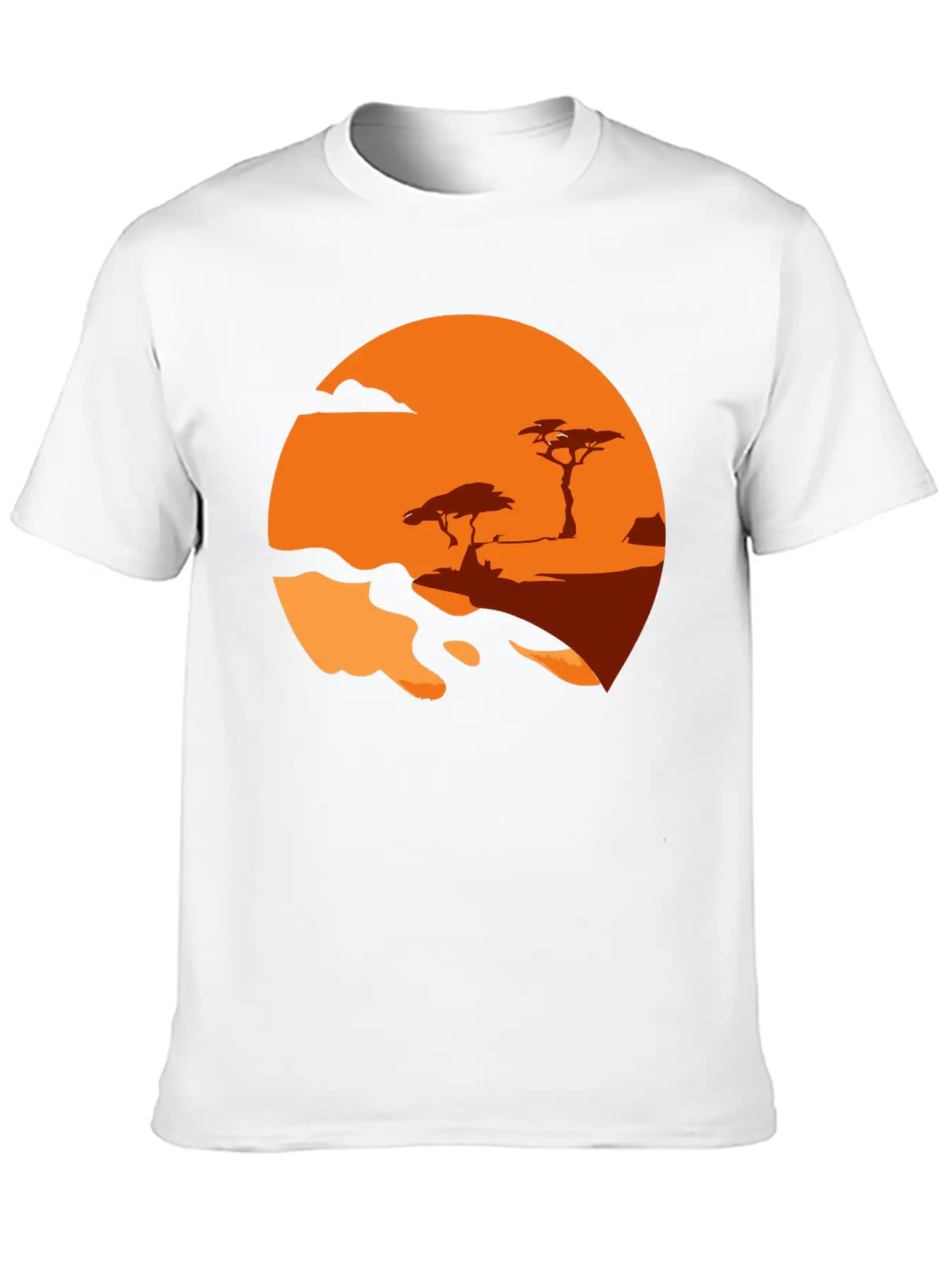 African Landscape Vector Essential Cotton Tee For Daily Outfits – Unisex Style