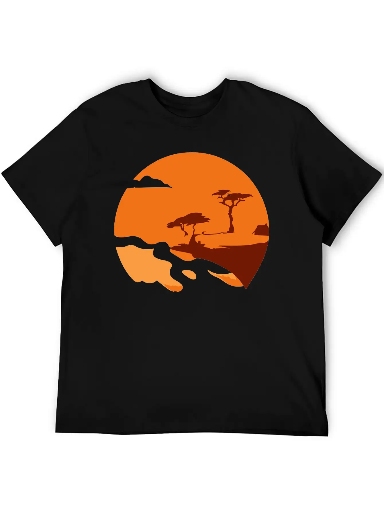 African Landscape Vector Essential Cotton Tee For Daily Outfits – Unisex Style