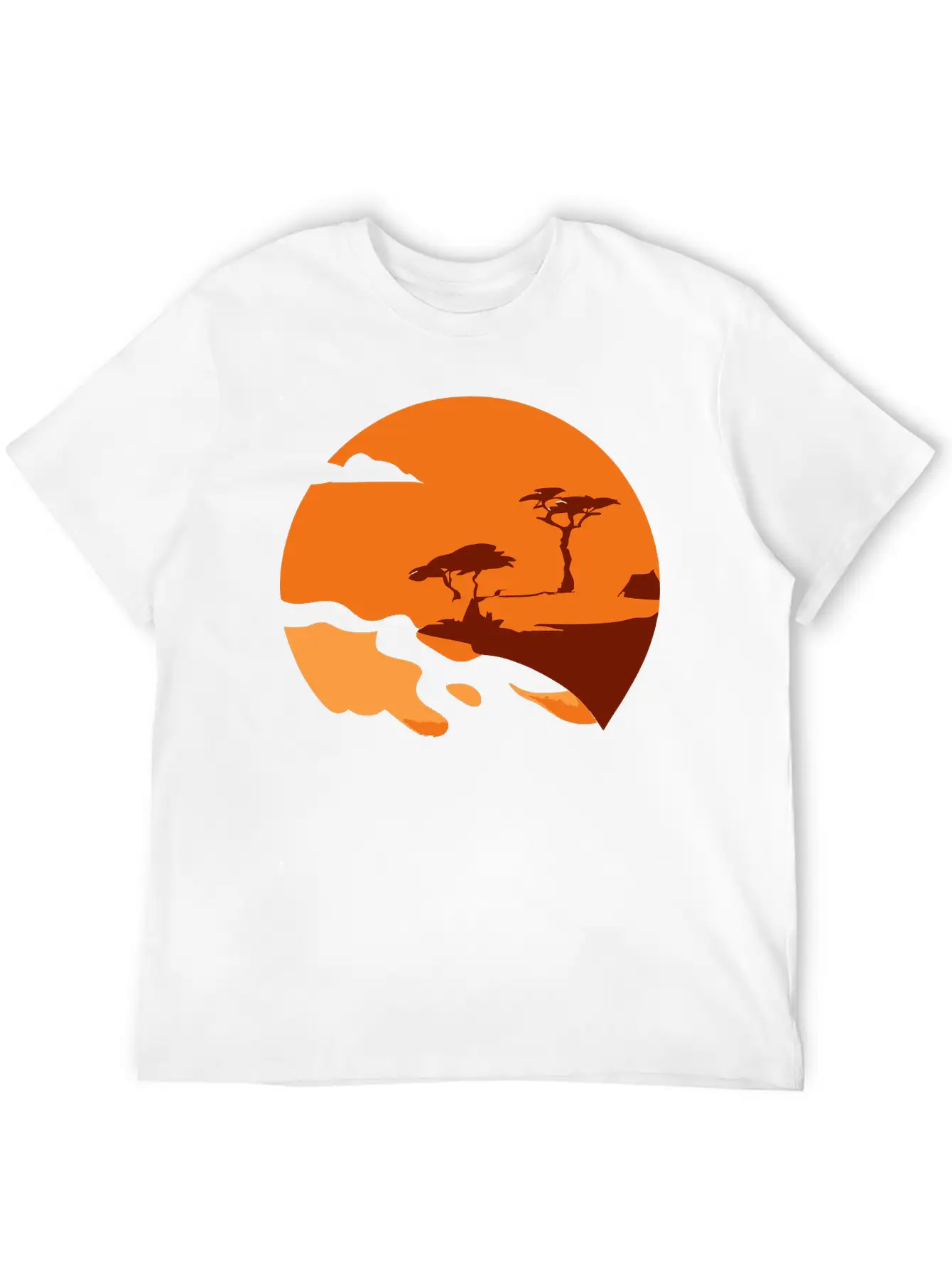 African Landscape Vector Essential Cotton Tee For Daily Outfits – Unisex Style