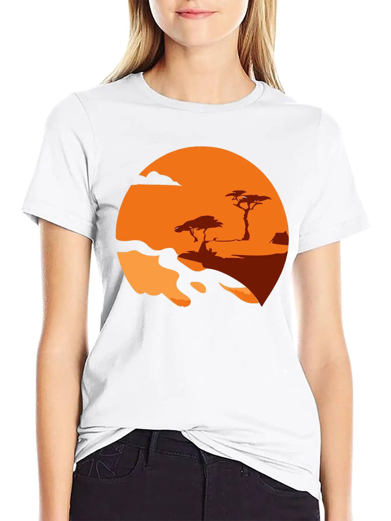 African Landscape Vector Essential Cotton Tee For Daily Outfits – Unisex Style