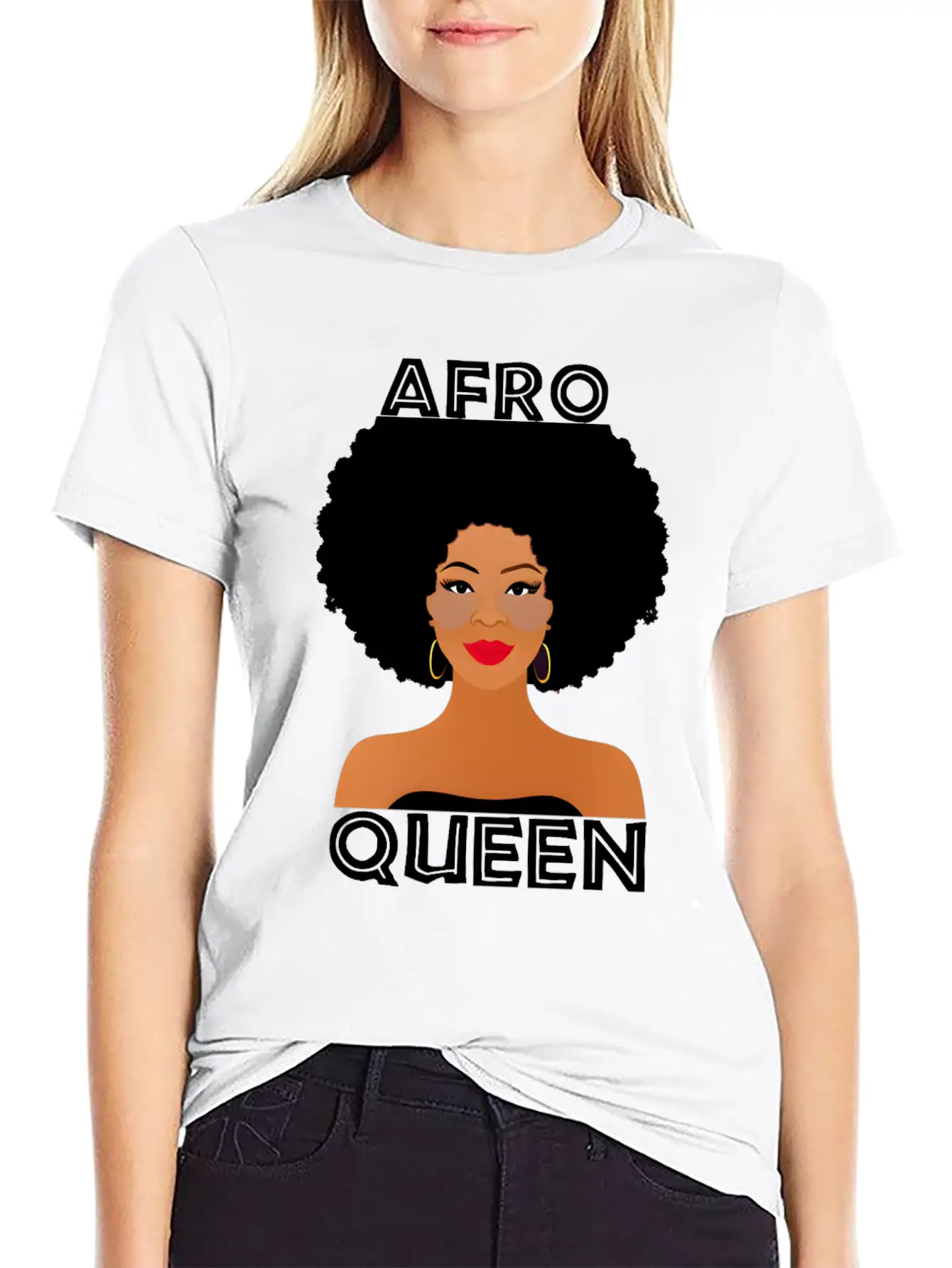 Afro Queen Melanin Queen. Relaxed Everyday Tee – Lightweight And Durable Cotton