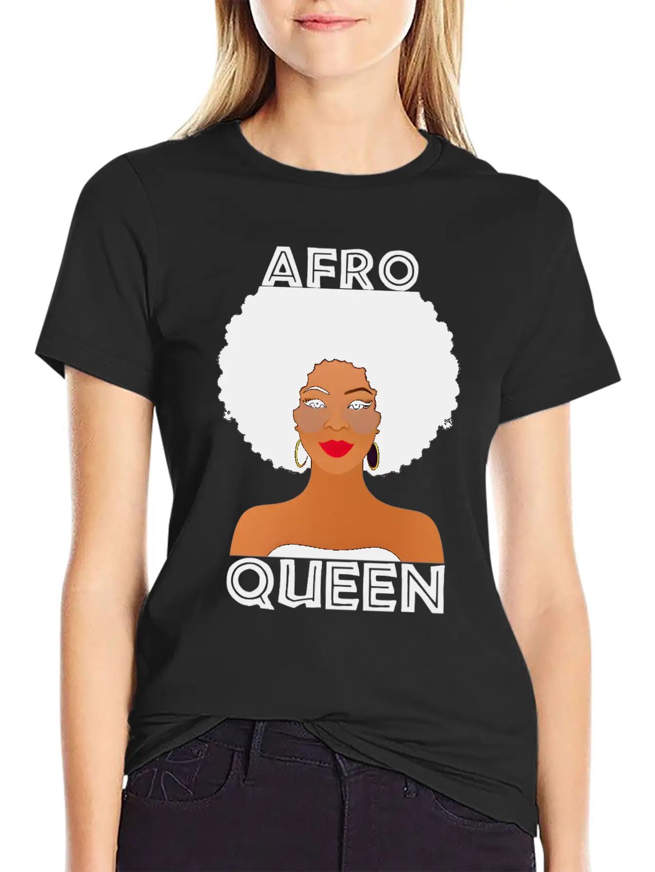 Afro Queen Melanin Queen. Relaxed Everyday Tee – Lightweight And Durable Cotton