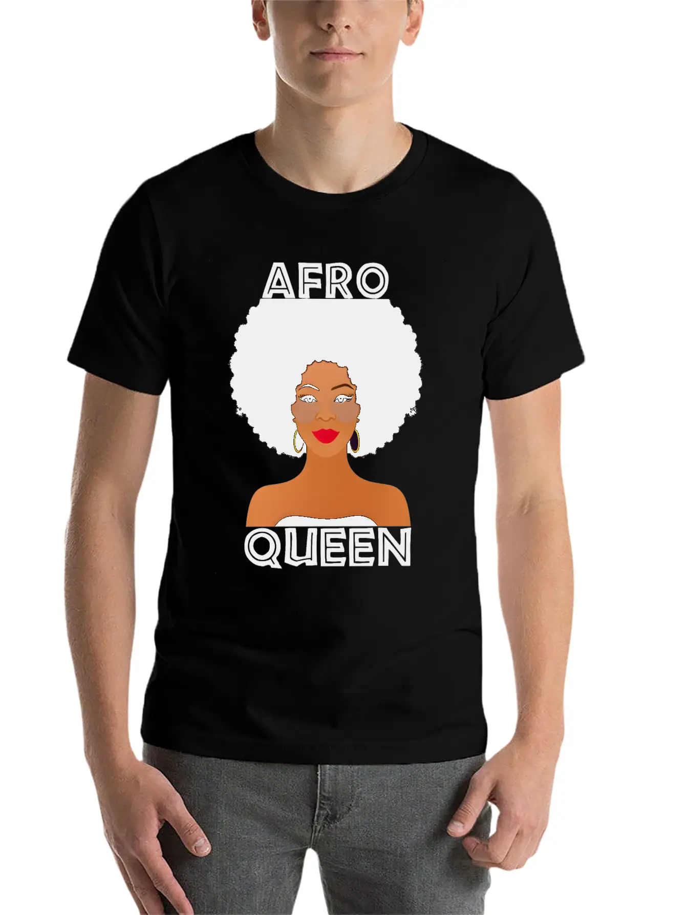 Afro Queen Melanin Queen. Relaxed Everyday Tee – Lightweight And Durable Cotton