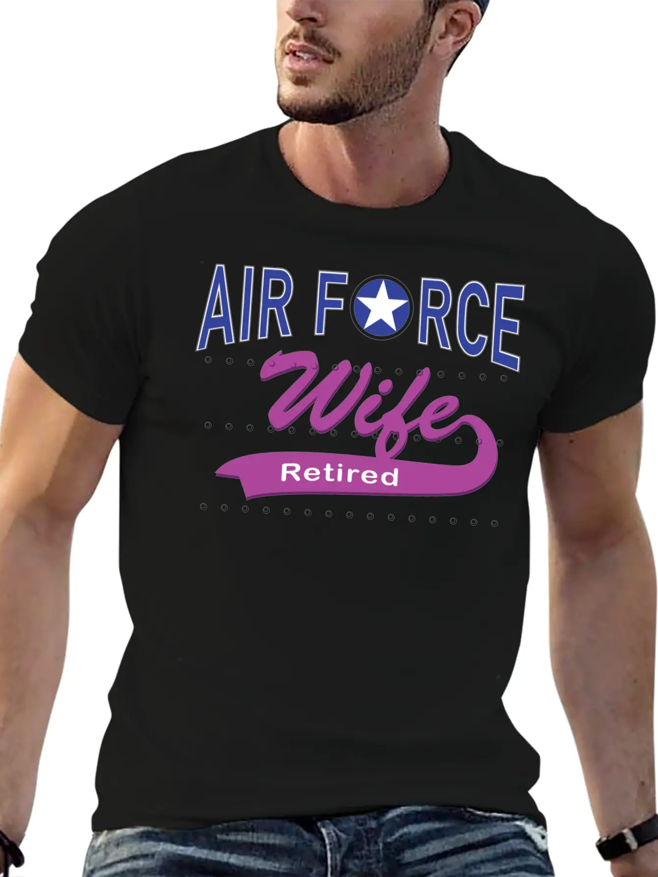 Air Force Wife Retired Basic Graphic T-Shirt – Daily Comfort In Soft Cotton