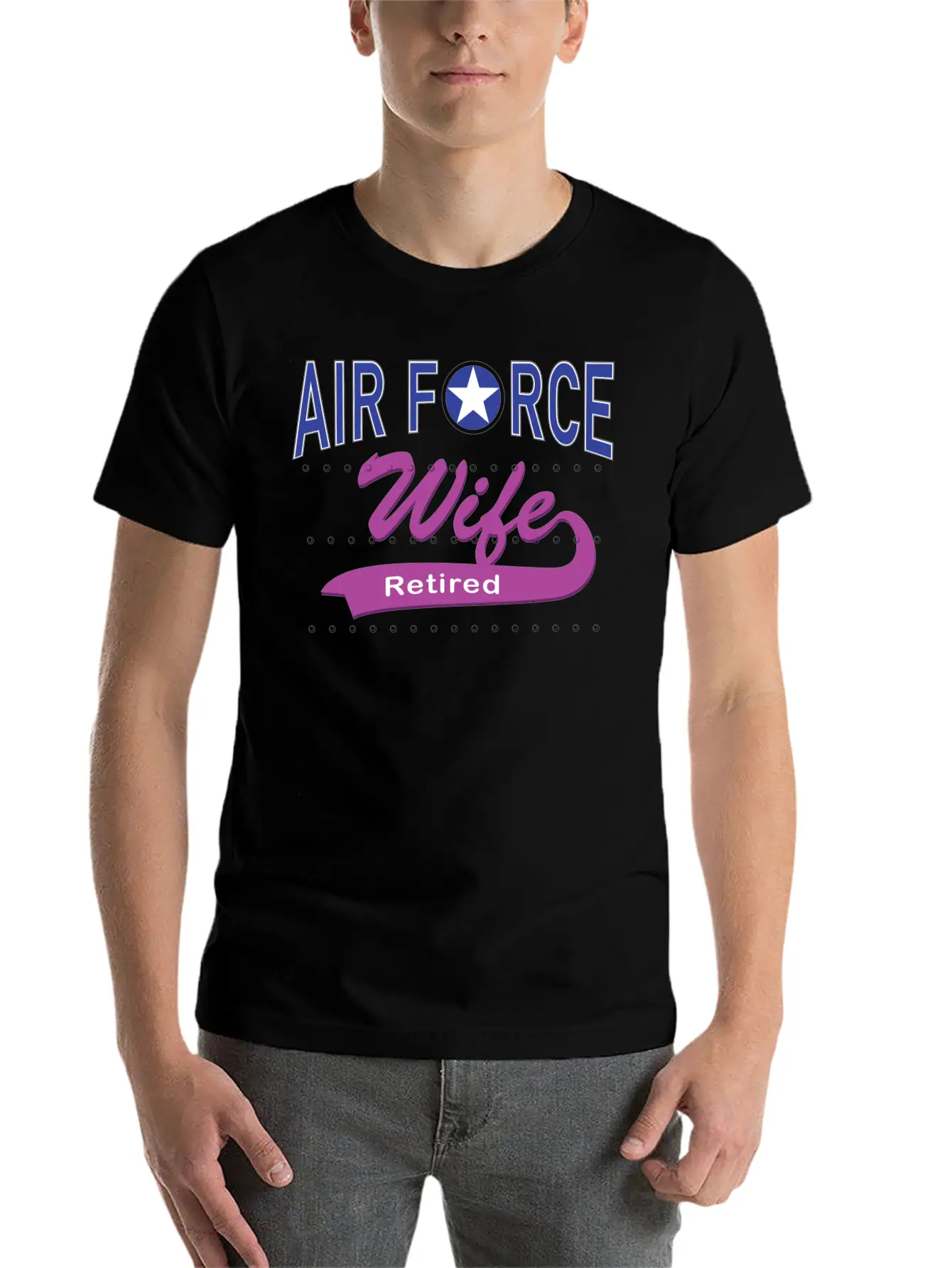 Air Force Wife Retired Basic Graphic T-Shirt – Daily Comfort In Soft Cotton