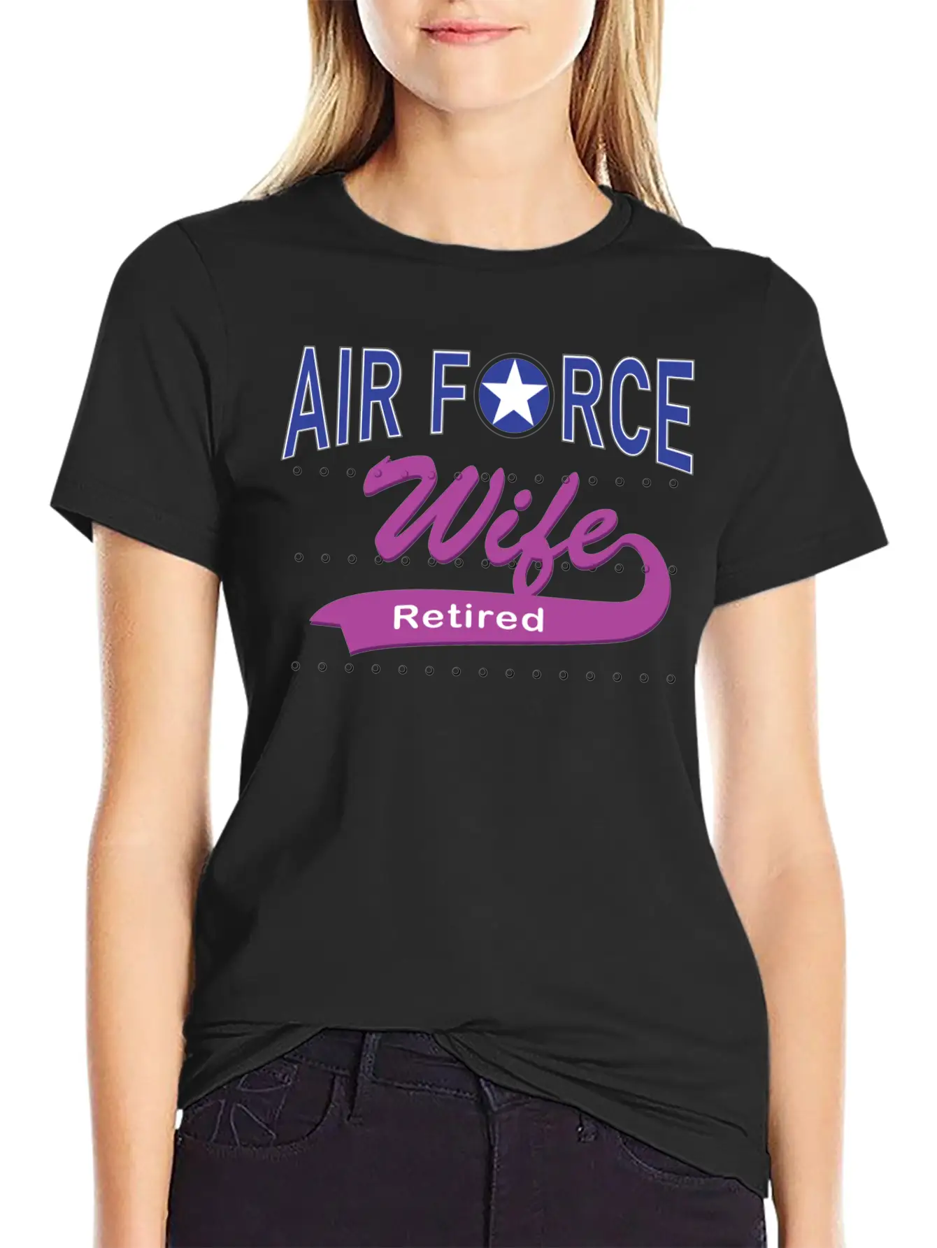 Air Force Wife Retired Basic Graphic T-Shirt – Daily Comfort In Soft Cotton