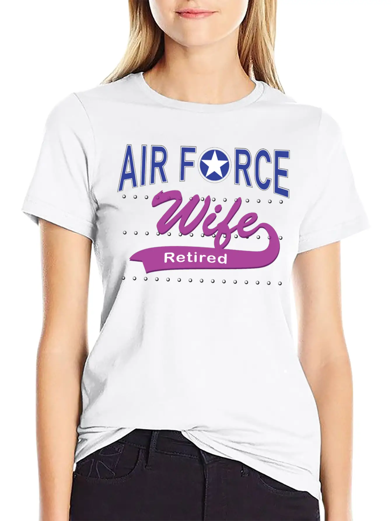 Air Force Wife Retired Basic Graphic T-Shirt – Daily Comfort In Soft Cotton