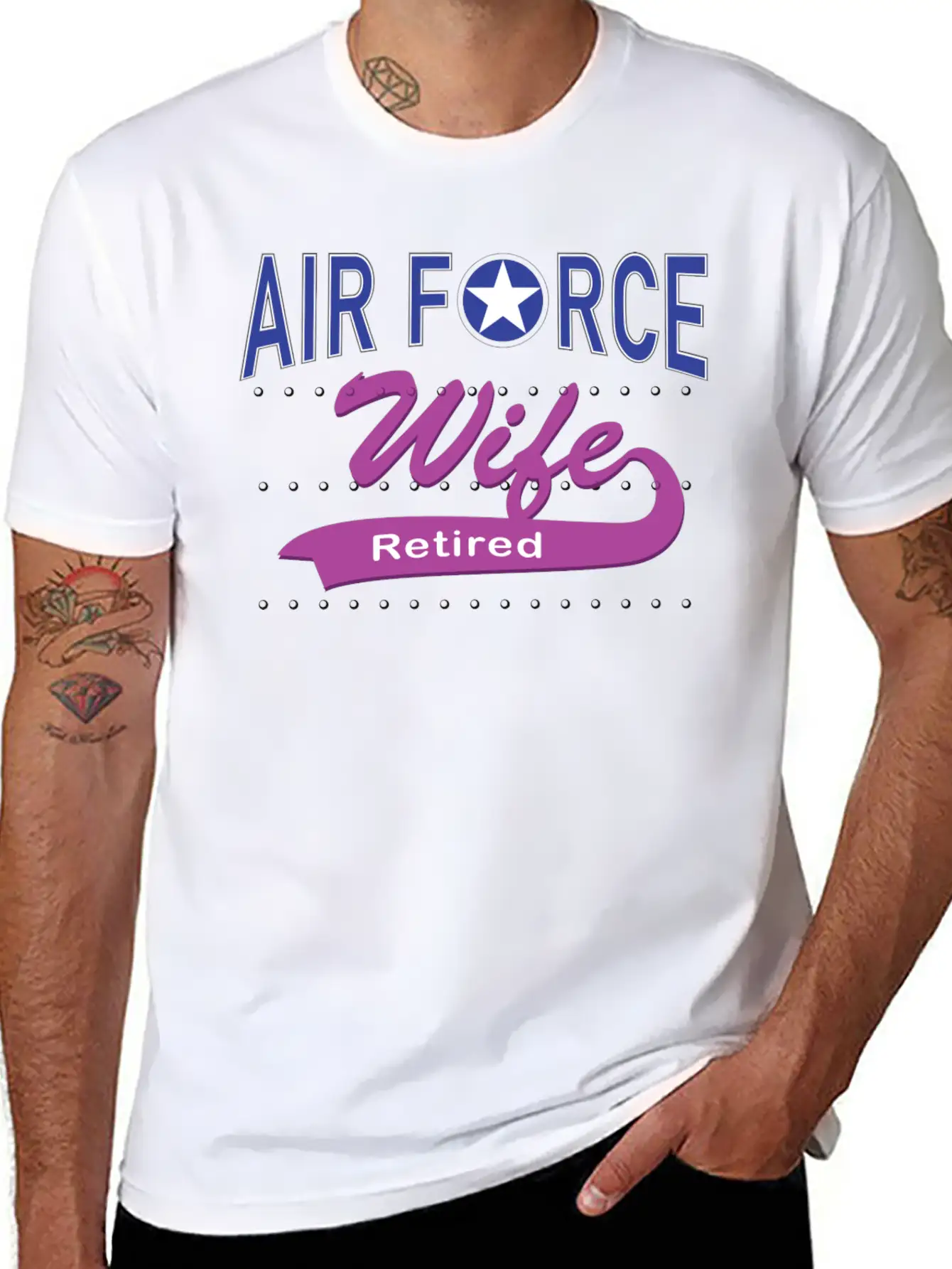 Air Force Wife Retired Basic Graphic T-Shirt – Daily Comfort In Soft Cotton