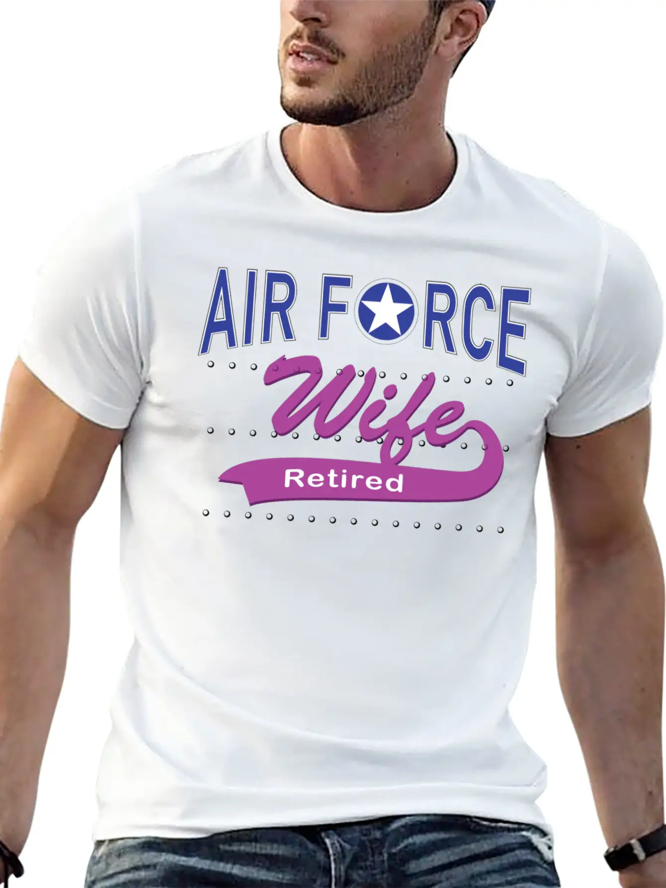 Air Force Wife Retired Basic Graphic T-Shirt – Daily Comfort In Soft Cotton