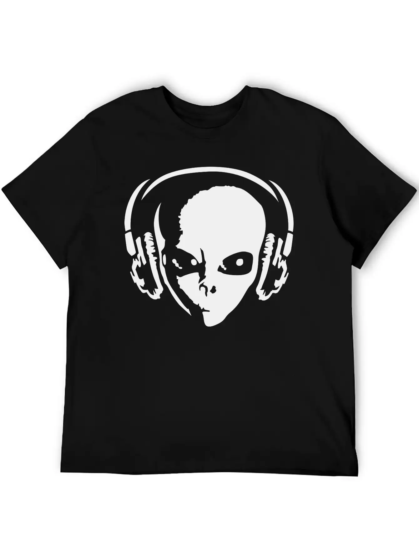Alien With Headphones Unisex Casual T-Shirt ��� Clean Design For Daily Comfort