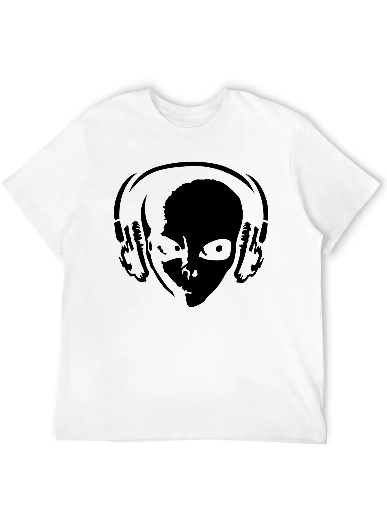 Alien With Headphones Unisex Casual T-Shirt ��� Clean Design For Daily Comfort