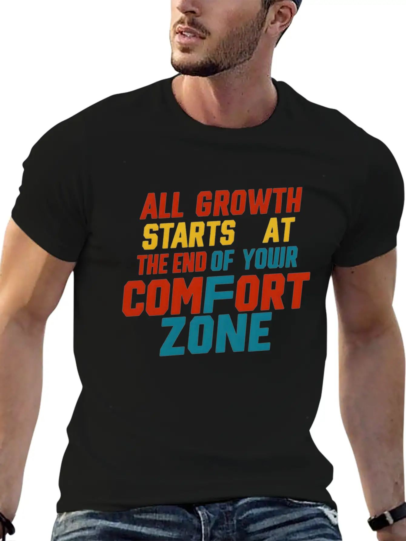 All Growth Starts At The End Of Your Comfort Zone Lightweight Cotton T-Shirt – Daily Comfort Graphic Shirt