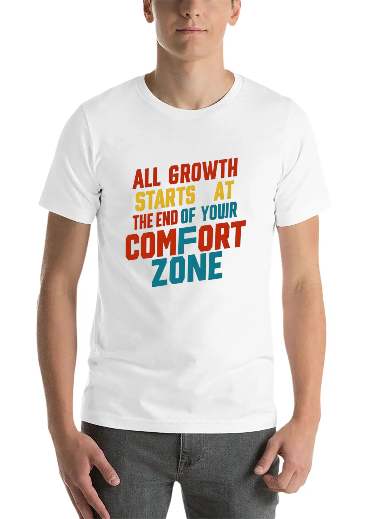 All Growth Starts At The End Of Your Comfort Zone Lightweight Cotton T-Shirt – Daily Comfort Graphic Shirt
