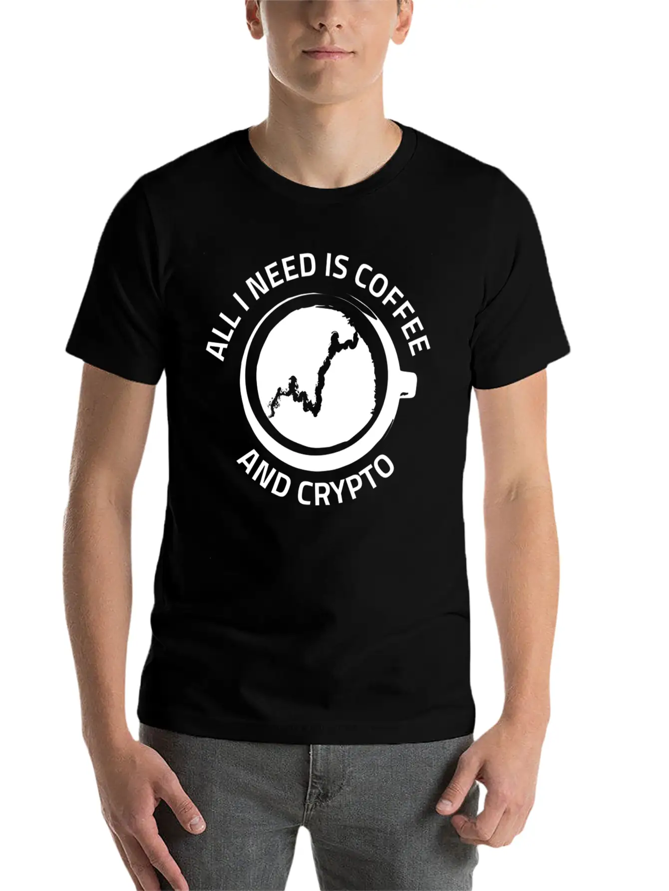 All I Need Is Coffee And Crypto Currency Unisex Casual T-Shirt – Clean Design For Daily Comfort