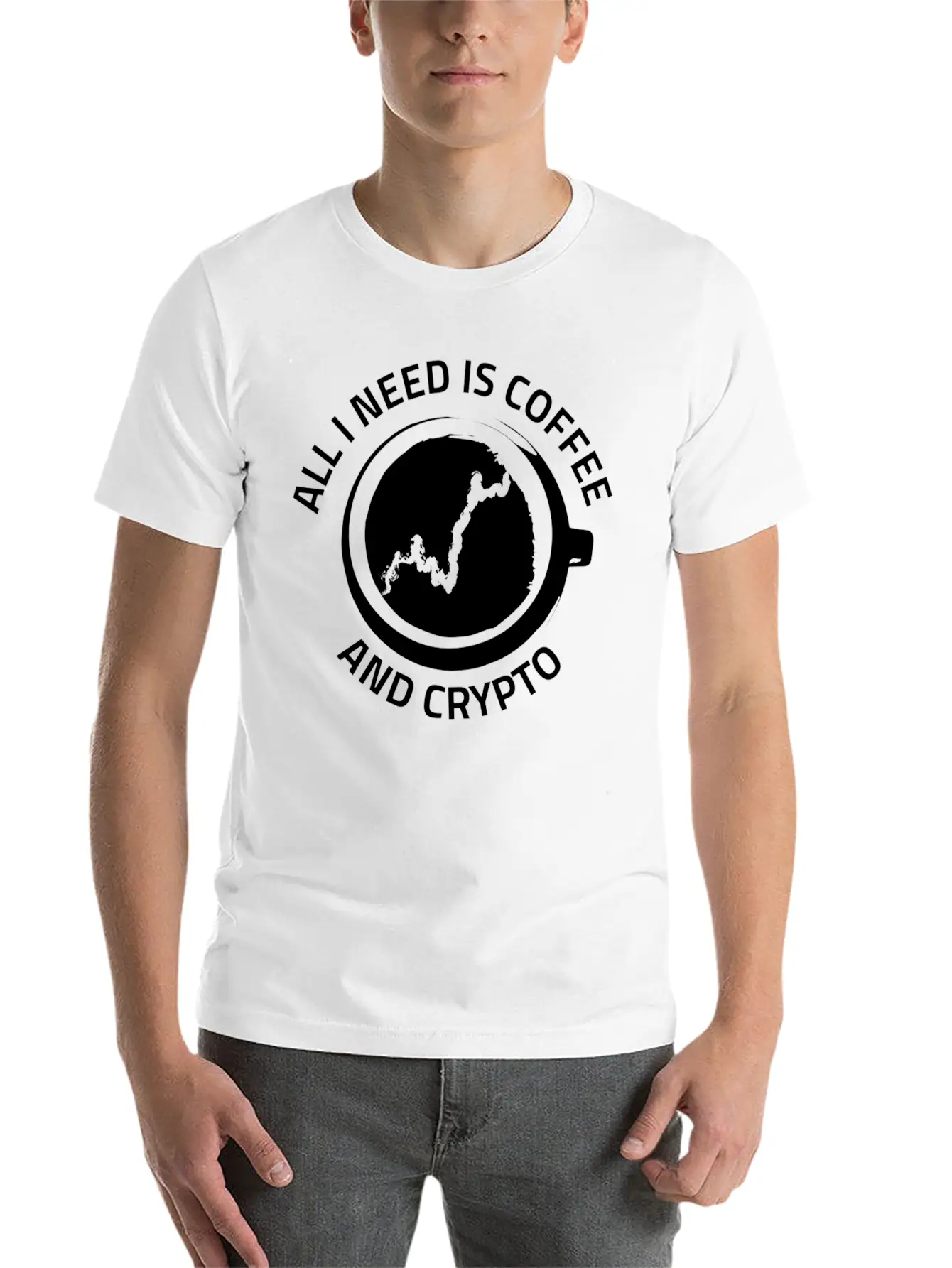 All I Need Is Coffee And Crypto Currency Unisex Casual T-Shirt – Clean Design For Daily Comfort