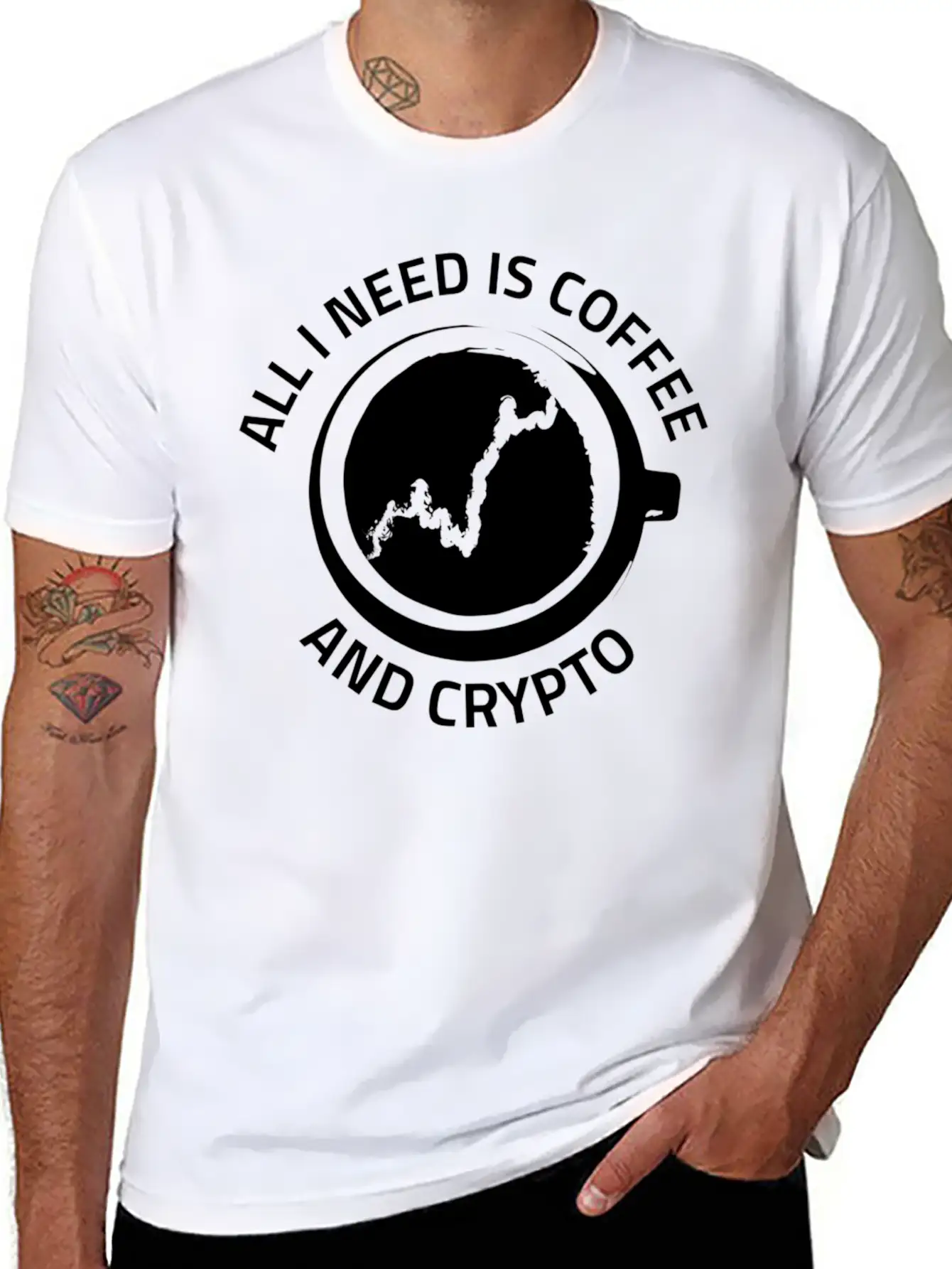 All I Need Is Coffee And Crypto Currency Unisex Casual T-Shirt – Clean Design For Daily Comfort
