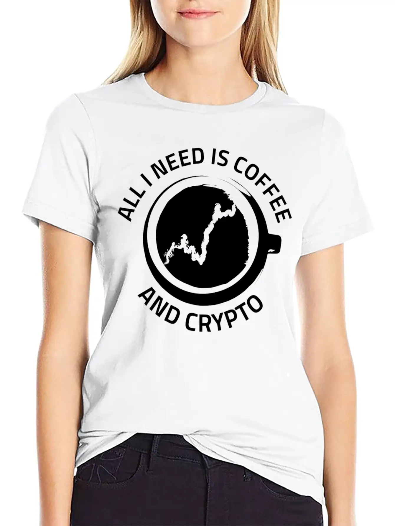 All I Need Is Coffee And Crypto Currency Unisex Casual T-Shirt – Clean Design For Daily Comfort