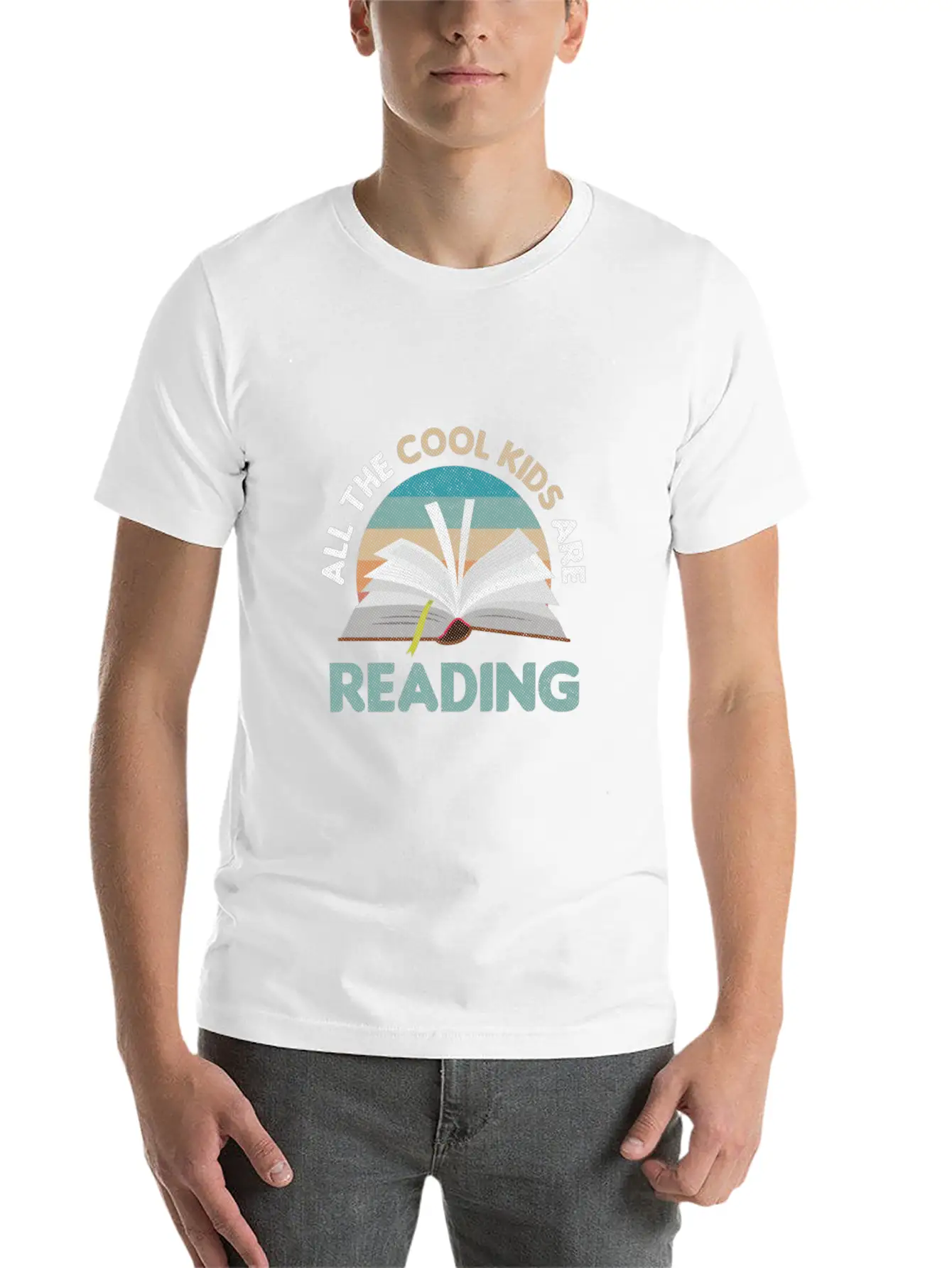 All The Cool Kids Are Reading Read Books Reader Lightweight Cotton T-Shirt – Daily Comfort Graphic Shirt