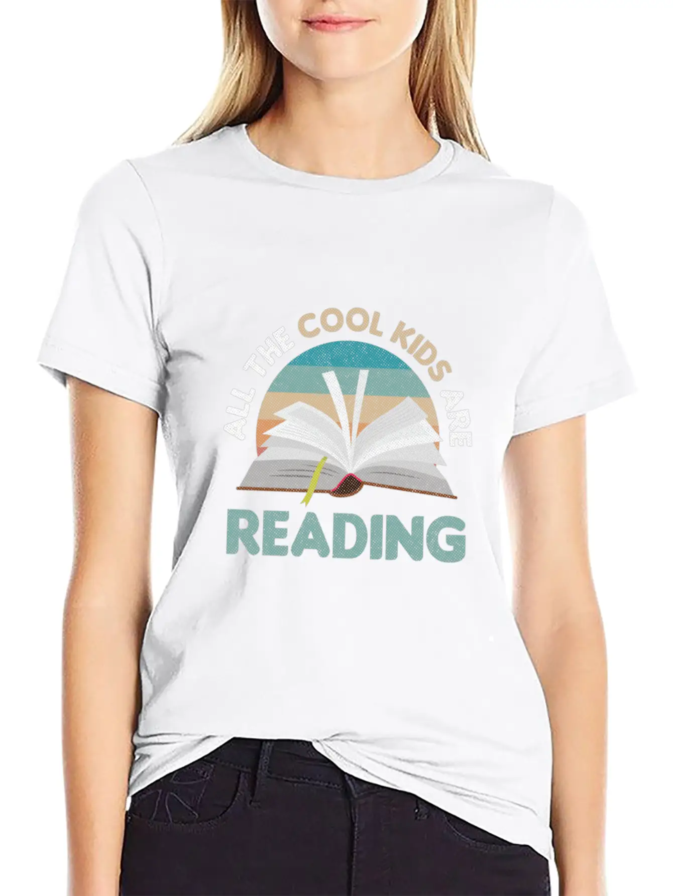 All The Cool Kids Are Reading Read Books Reader Lightweight Cotton T-Shirt – Daily Comfort Graphic Shirt