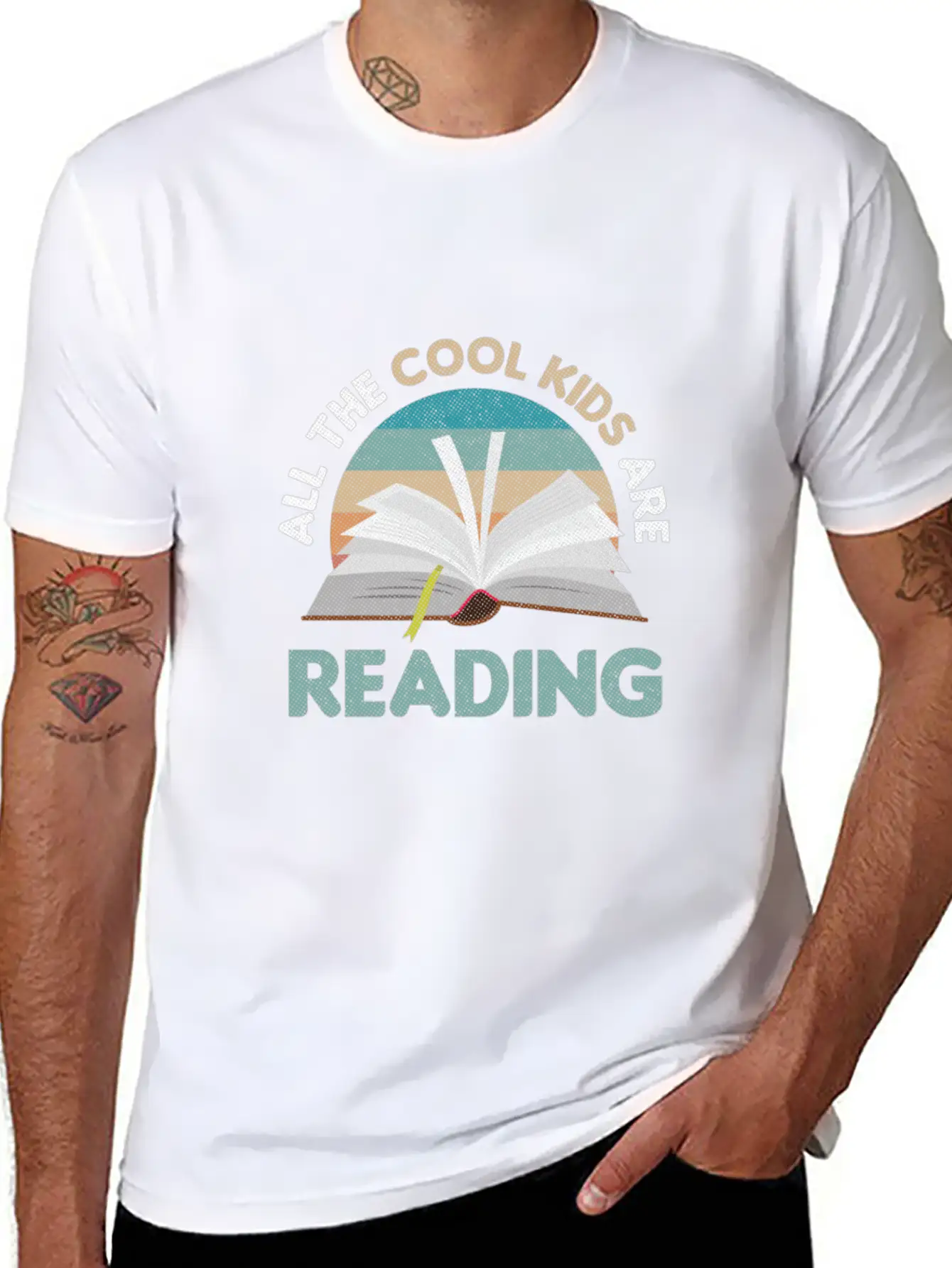 All The Cool Kids Are Reading Read Books Reader Lightweight Cotton T-Shirt – Daily Comfort Graphic Shirt