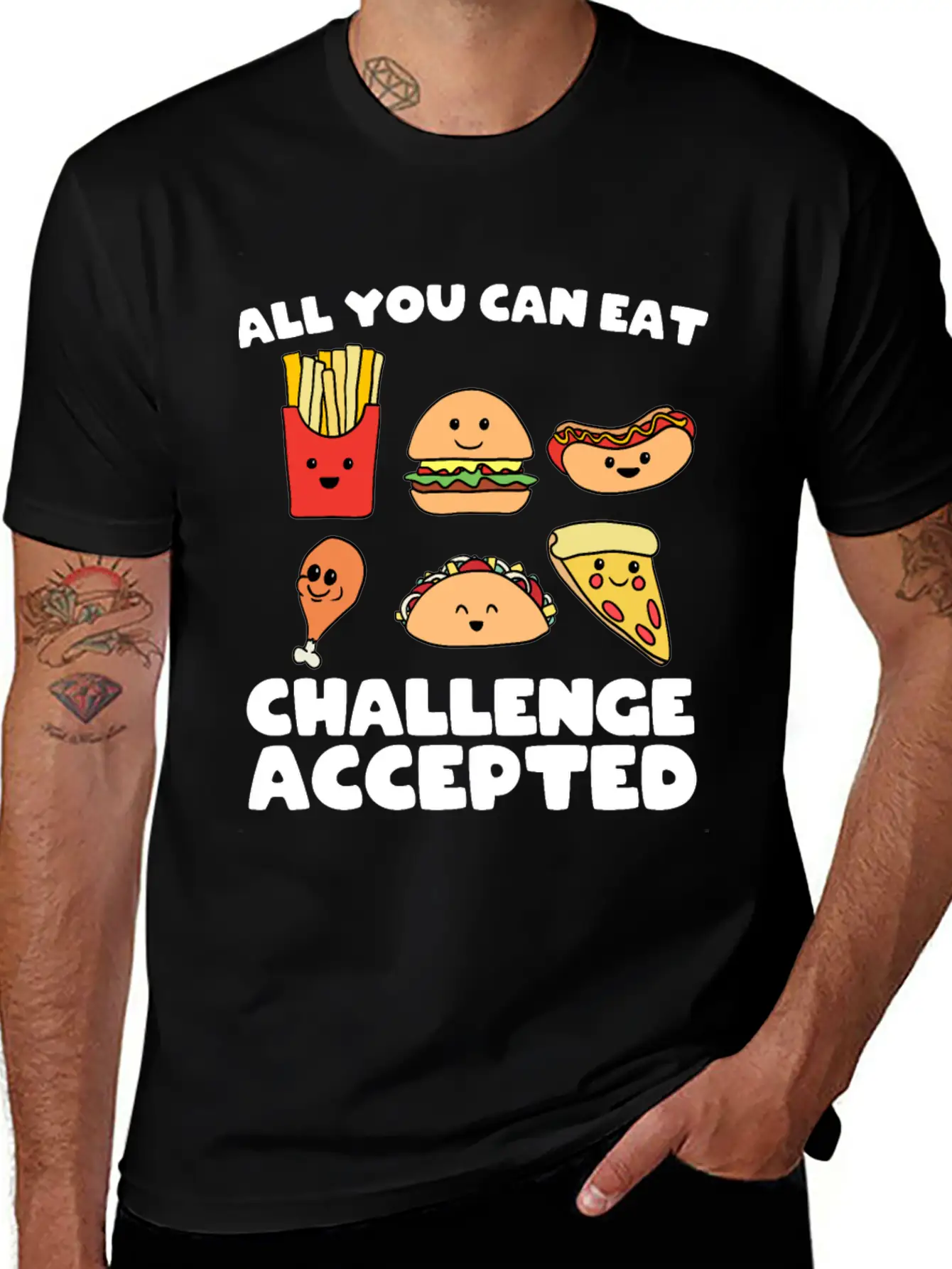 All You Can Eat Challenge Modern Fit Casual T-Shirt – Clean And Versatile Design