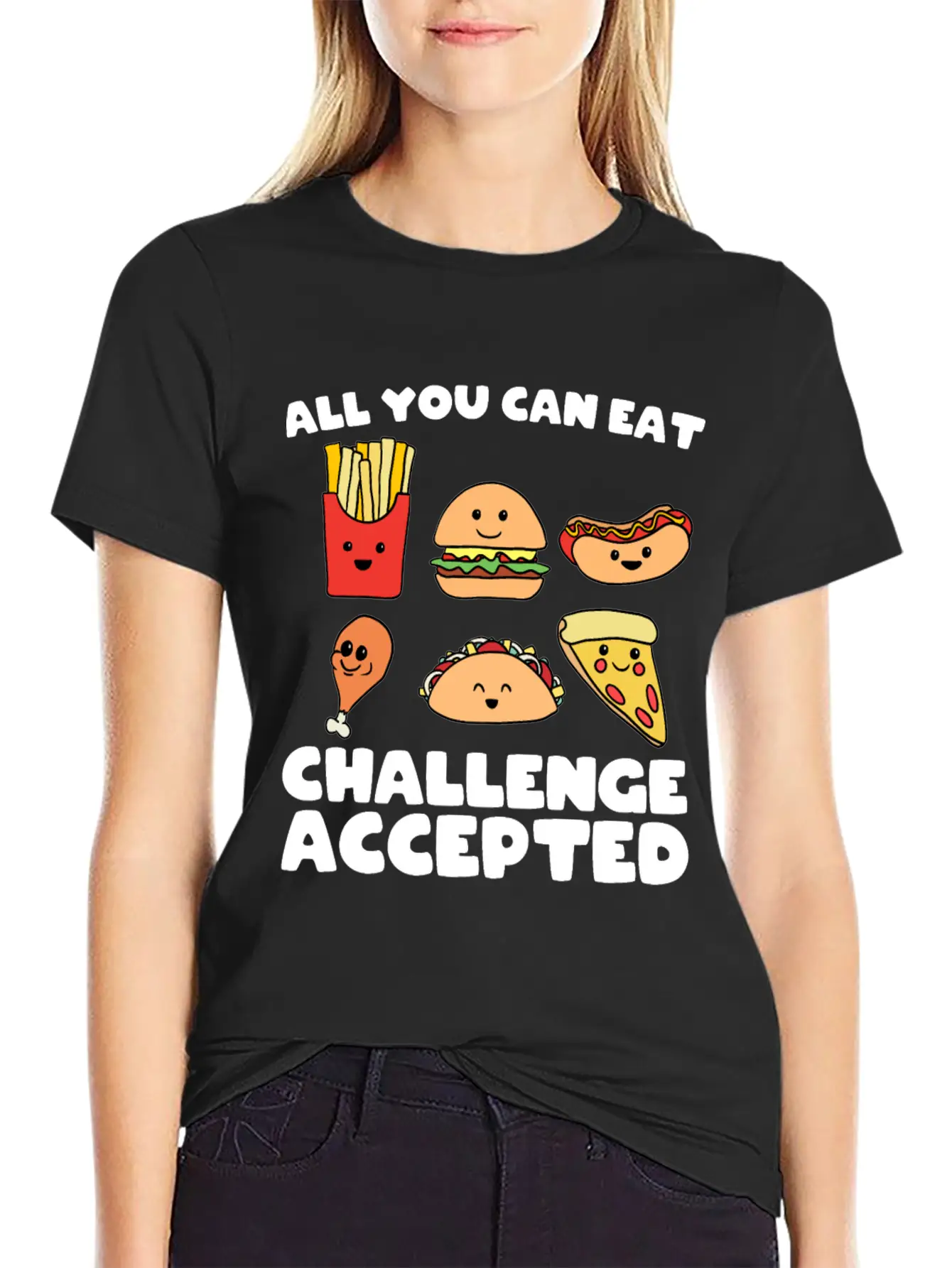 All You Can Eat Challenge Modern Fit Casual T-Shirt – Clean And Versatile Design