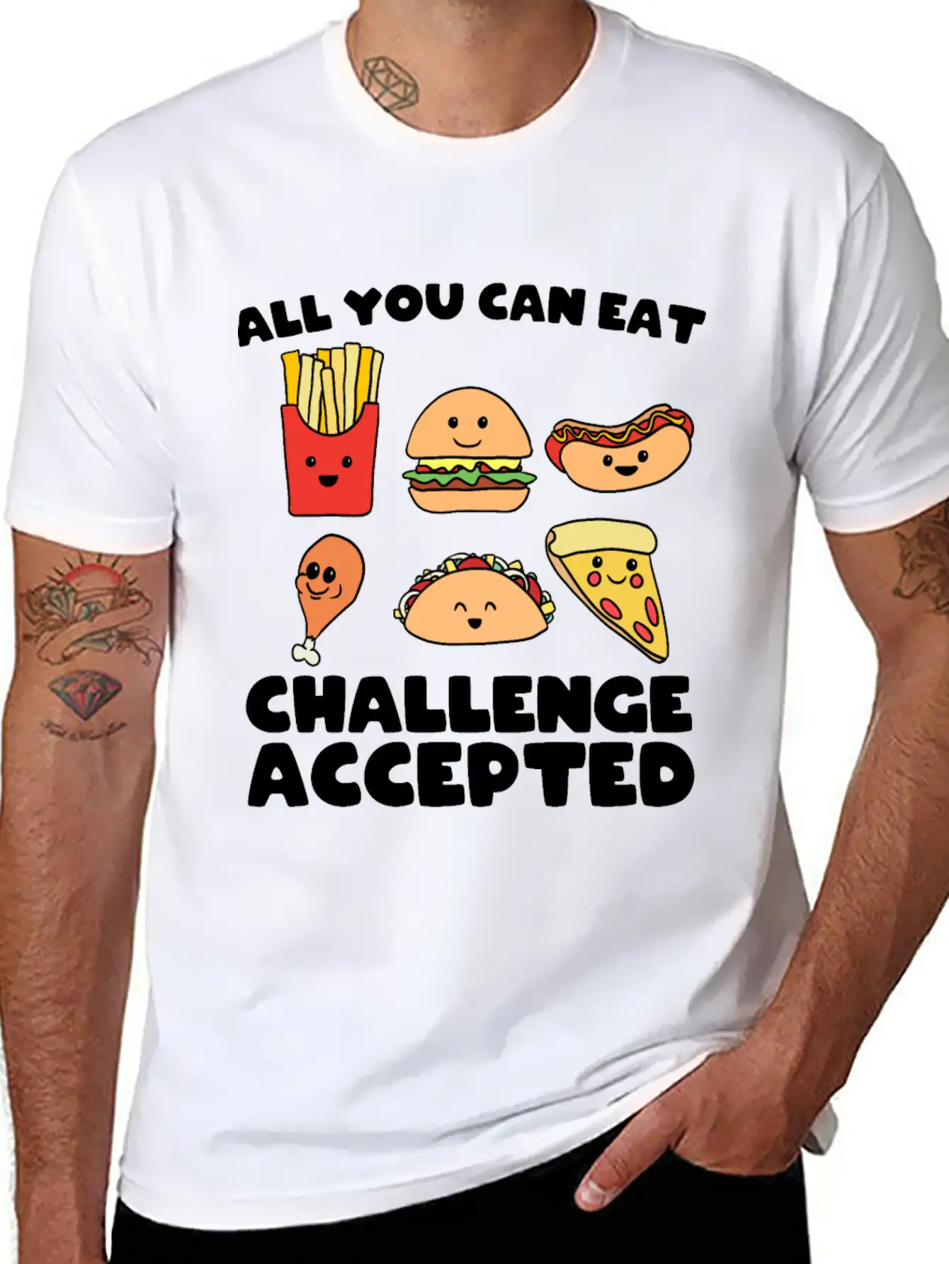 All You Can Eat Challenge Modern Fit Casual T-Shirt – Clean And Versatile Design