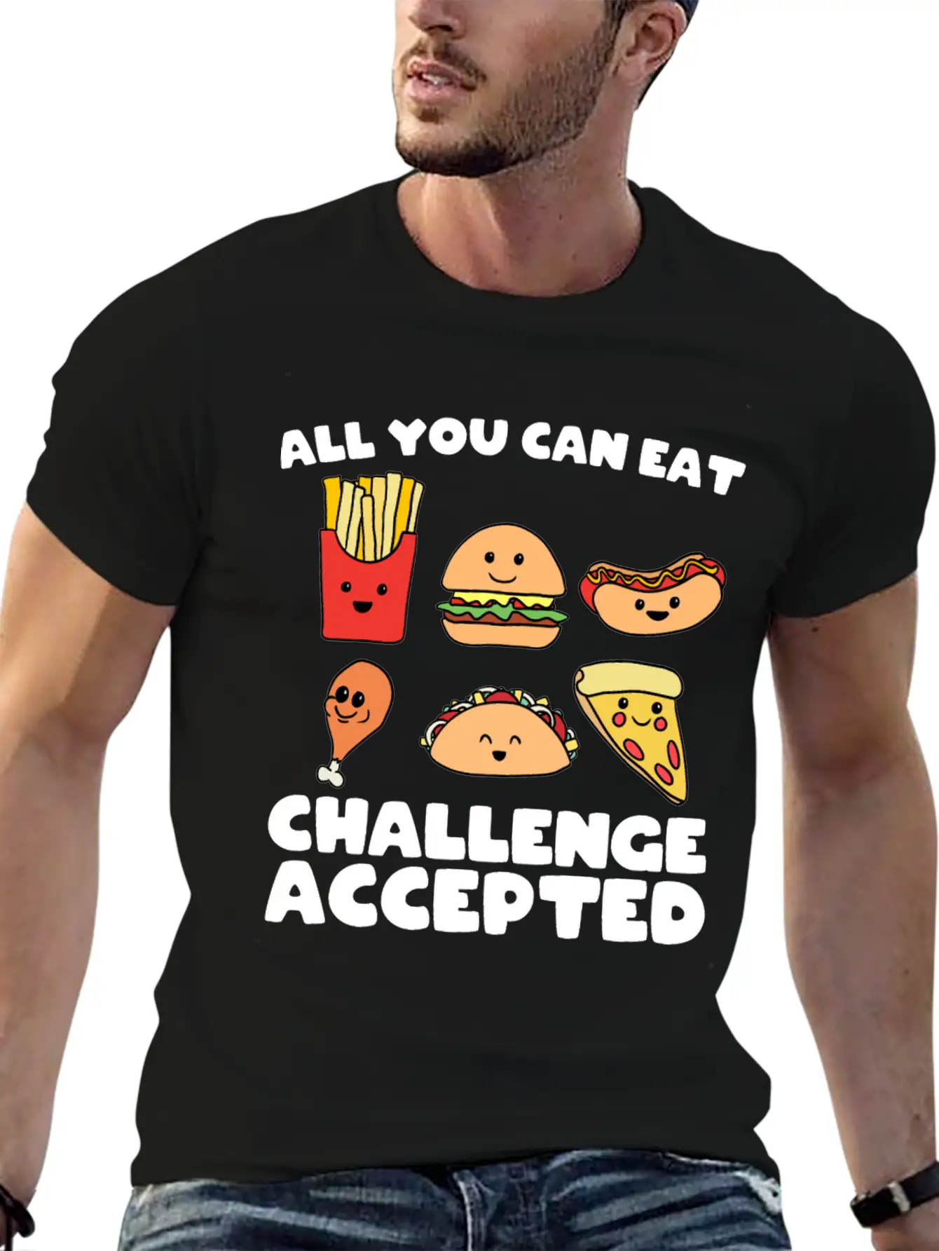All You Can Eat Challenge Modern Fit Casual T-Shirt – Clean And Versatile Design