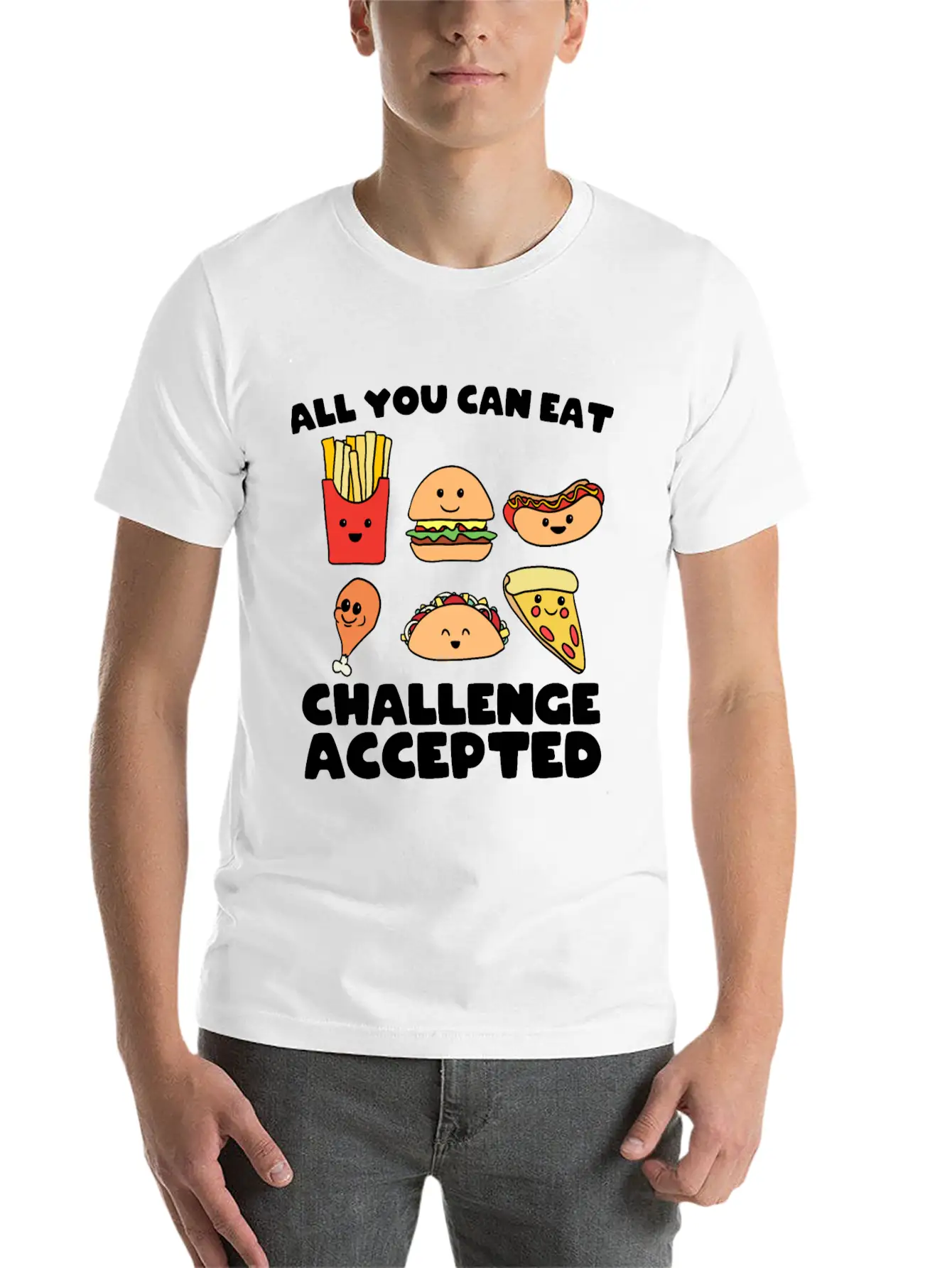 All You Can Eat Challenge Modern Fit Casual T-Shirt – Clean And Versatile Design