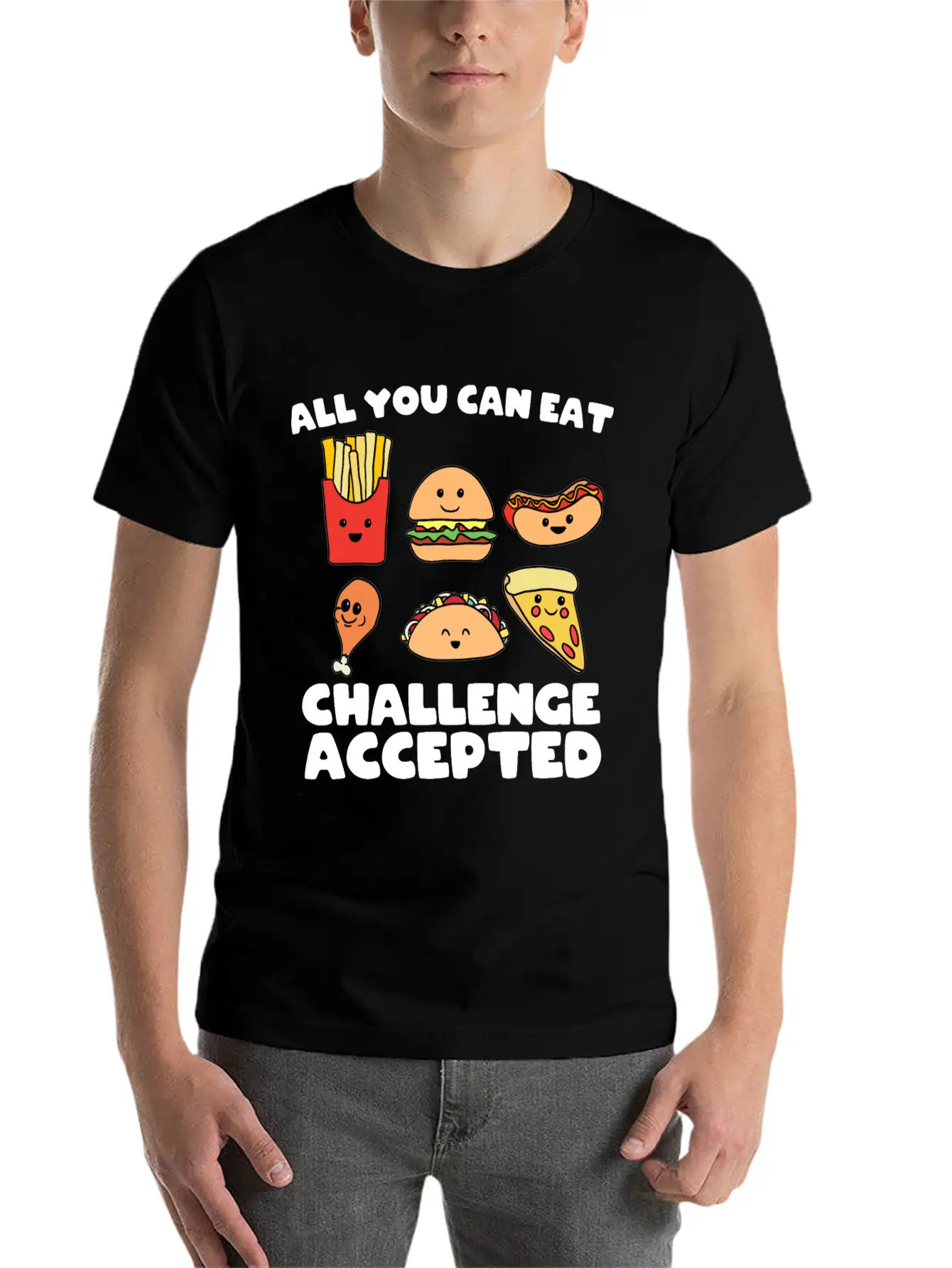 All You Can Eat Challenge Modern Fit Casual T-Shirt – Clean And Versatile Design