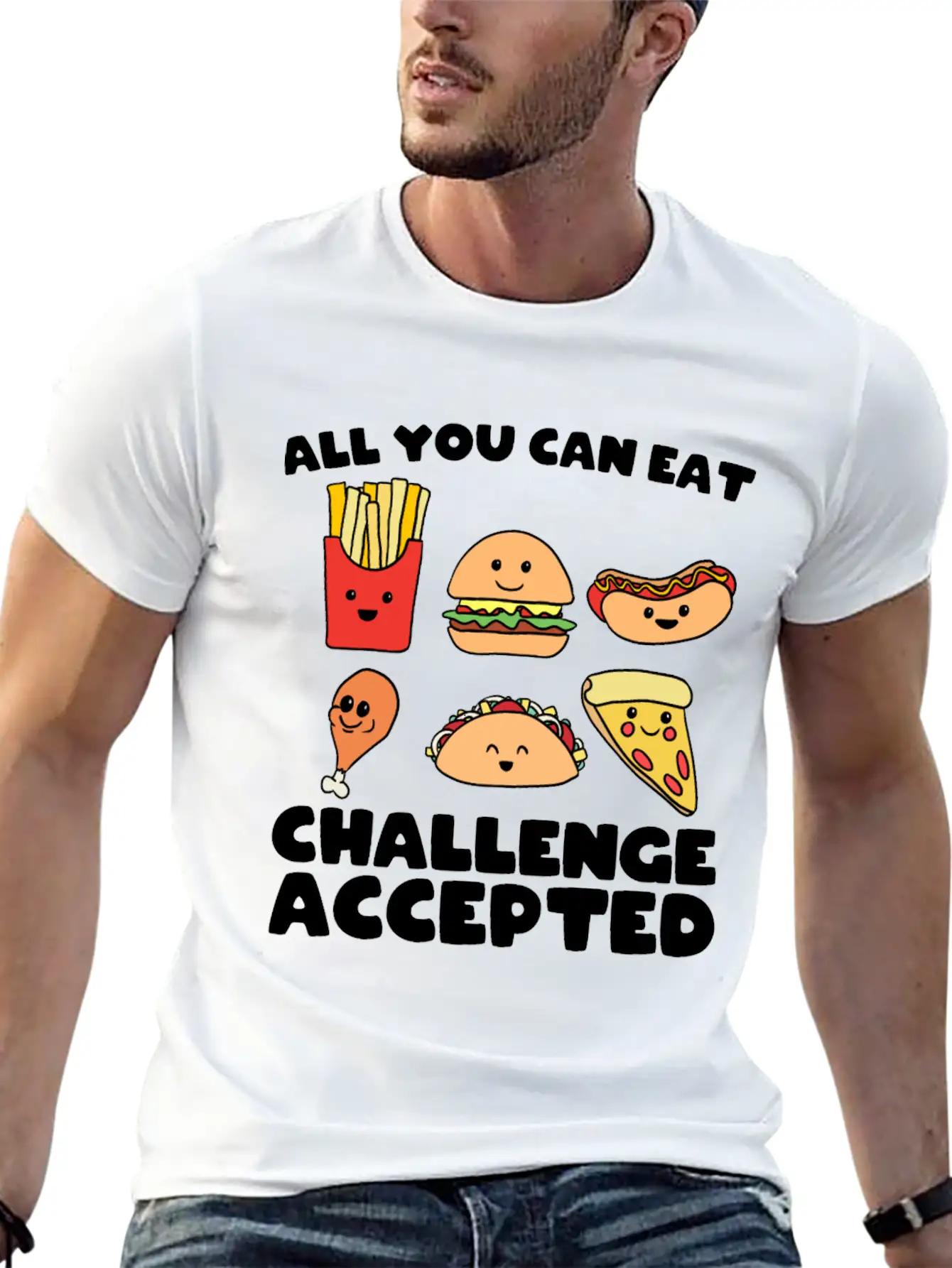 All You Can Eat Challenge Modern Fit Casual T-Shirt – Clean And Versatile Design