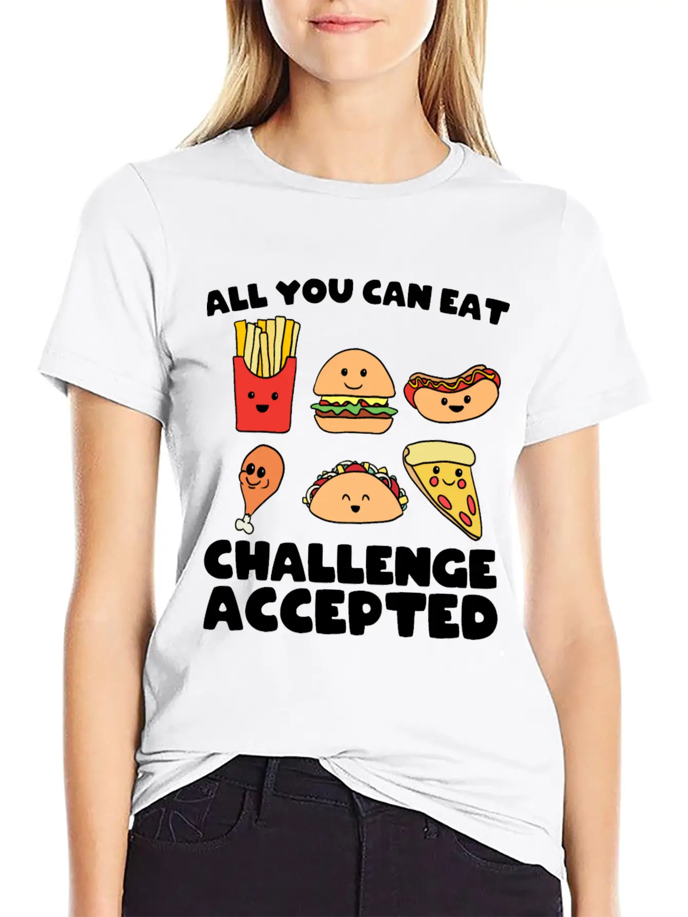 All You Can Eat Challenge Modern Fit Casual T-Shirt – Clean And Versatile Design