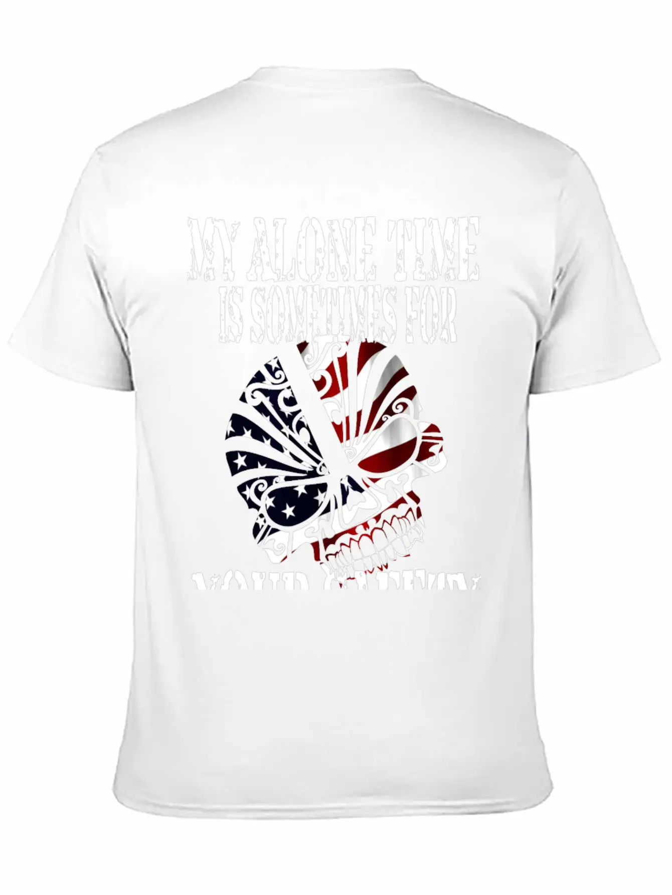 Alone, Skull, Stars And Stripes, Proud, Patriot Unisex Casual T-Shirt – Clean Design For Daily Comfort