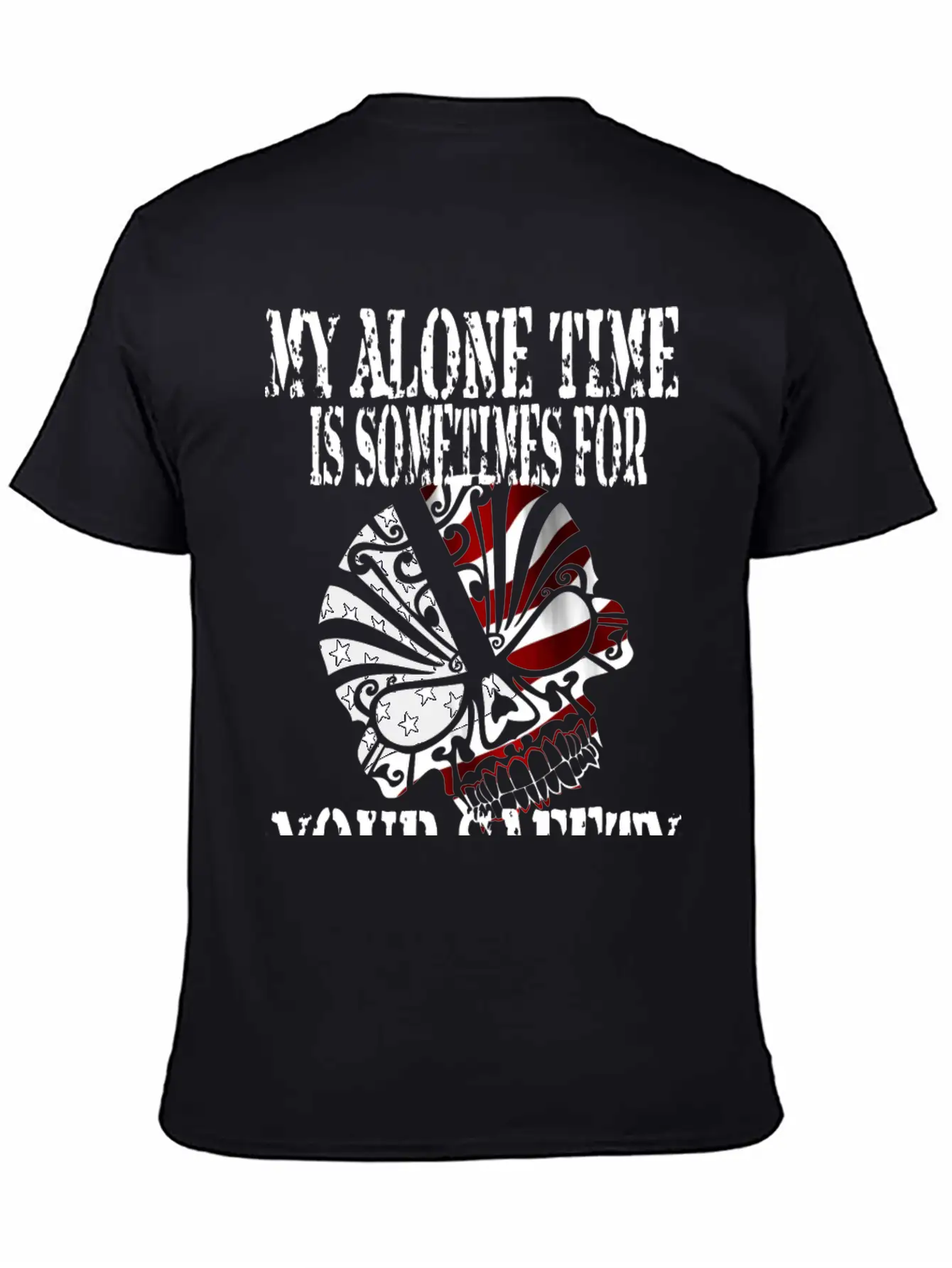 Alone, Skull, Stars And Stripes, Proud, Patriot Unisex Casual T-Shirt – Clean Design For Daily Comfort