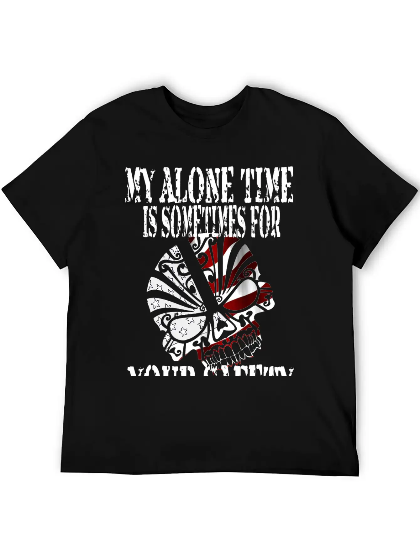 Alone, Skull, Stars And Stripes, Proud, Patriot Unisex Casual T-Shirt – Clean Design For Daily Comfort