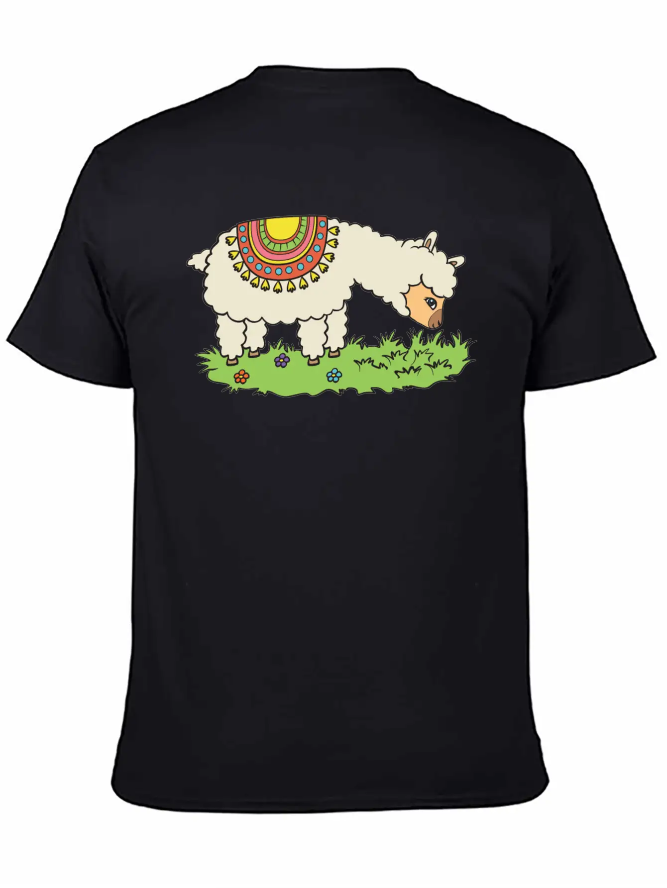 Alpaca Eats Grass On A Meadow Basic Graphic T-Shirt – Daily Comfort In Soft Cotton