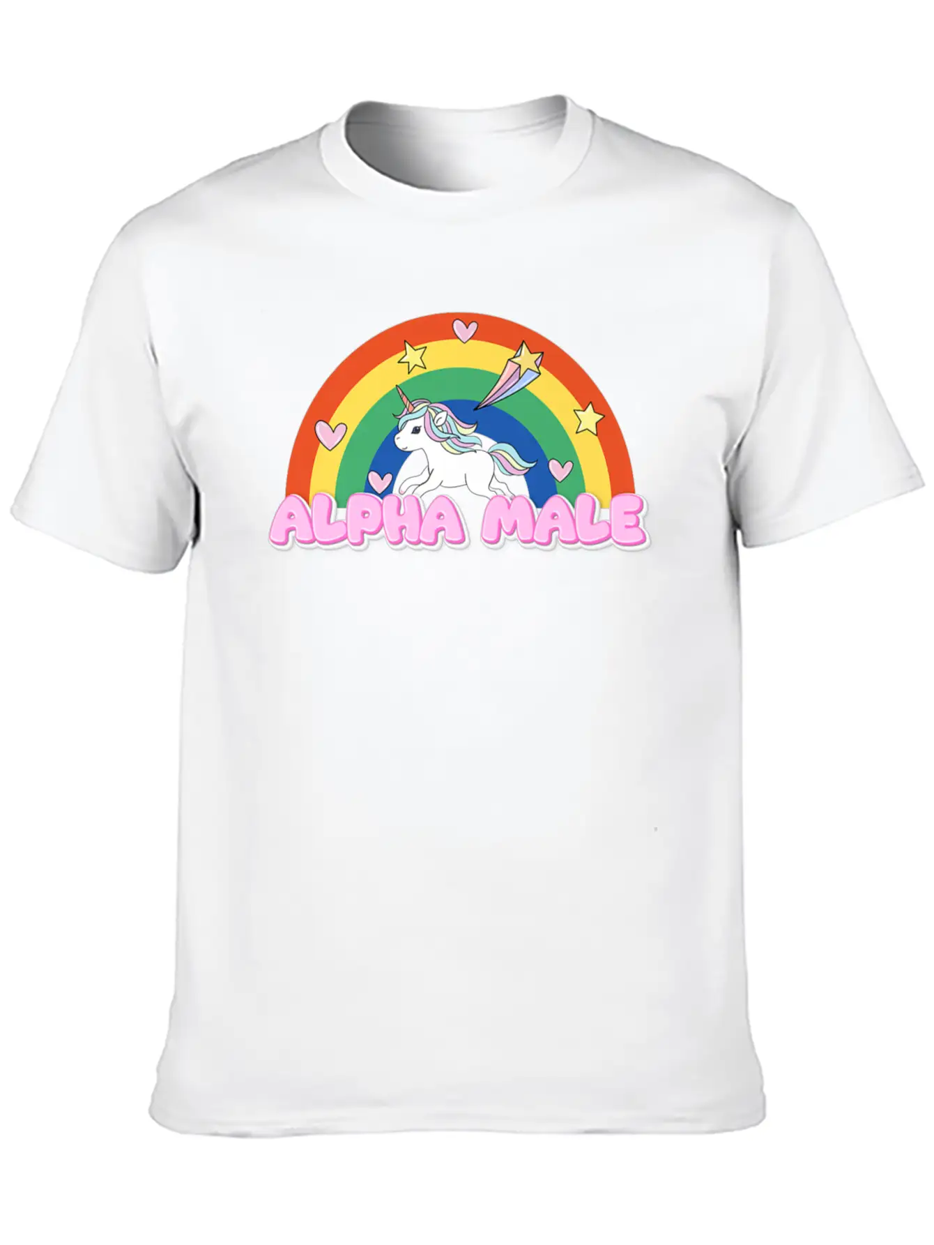Alpha Male Funny Rainbow Unicorn Unisex Casual T-Shirt – Clean Design For Daily Comfort