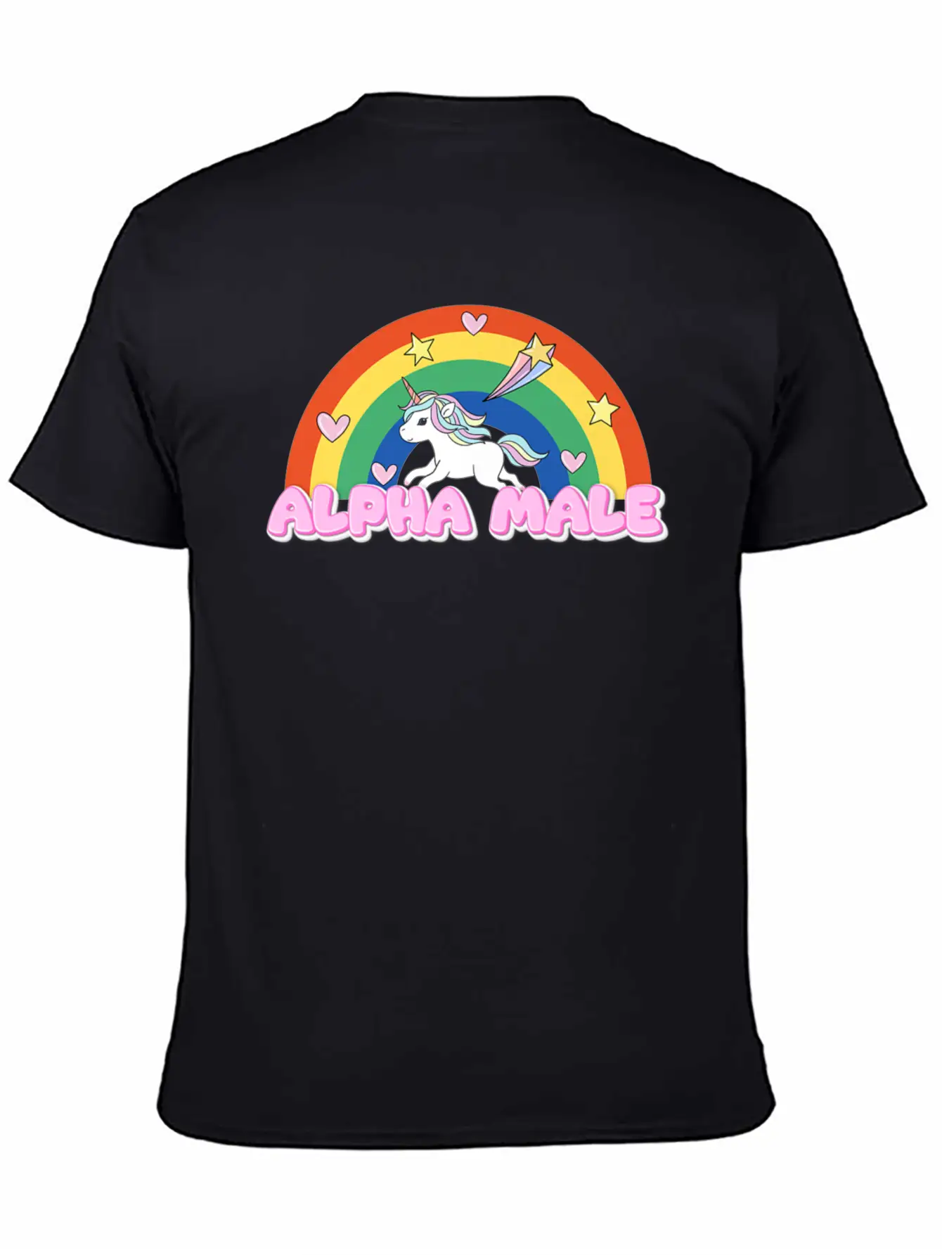 Alpha Male Funny Rainbow Unicorn Unisex Casual T-Shirt – Clean Design For Daily Comfort