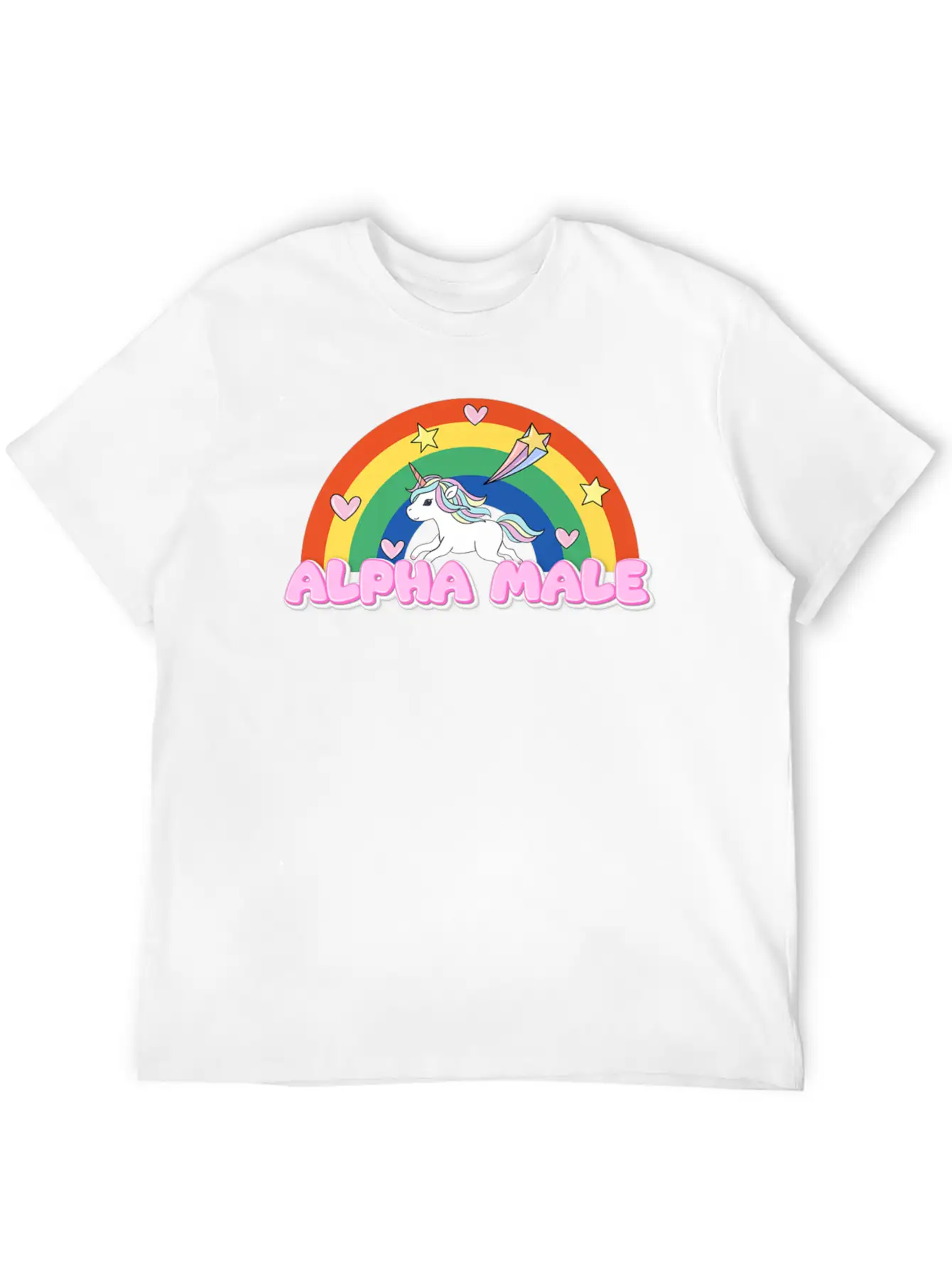 Alpha Male Funny Rainbow Unicorn Unisex Casual T-Shirt – Clean Design For Daily Comfort