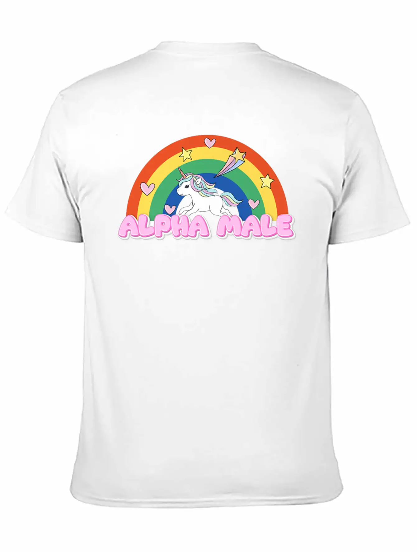 Alpha Male Funny Rainbow Unicorn Unisex Casual T-Shirt – Clean Design For Daily Comfort