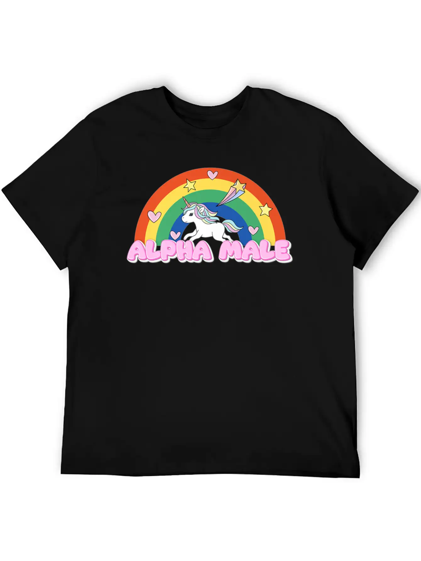 Alpha Male Funny Rainbow Unicorn Unisex Casual T-Shirt – Clean Design For Daily Comfort