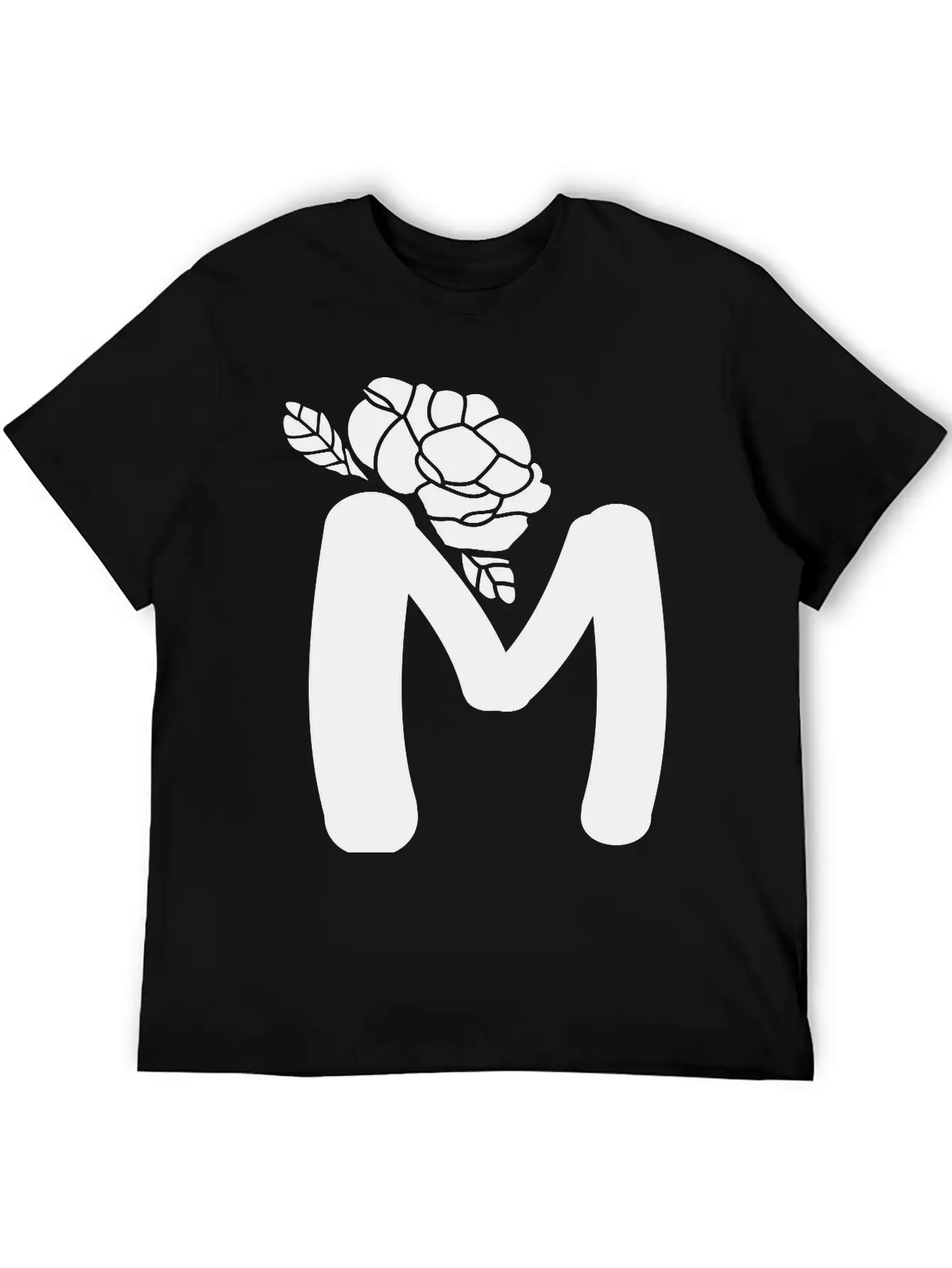 Alphabet Letter M With Flower Lightweight Cotton T-Shirt – Daily Comfort Graphic Shirt