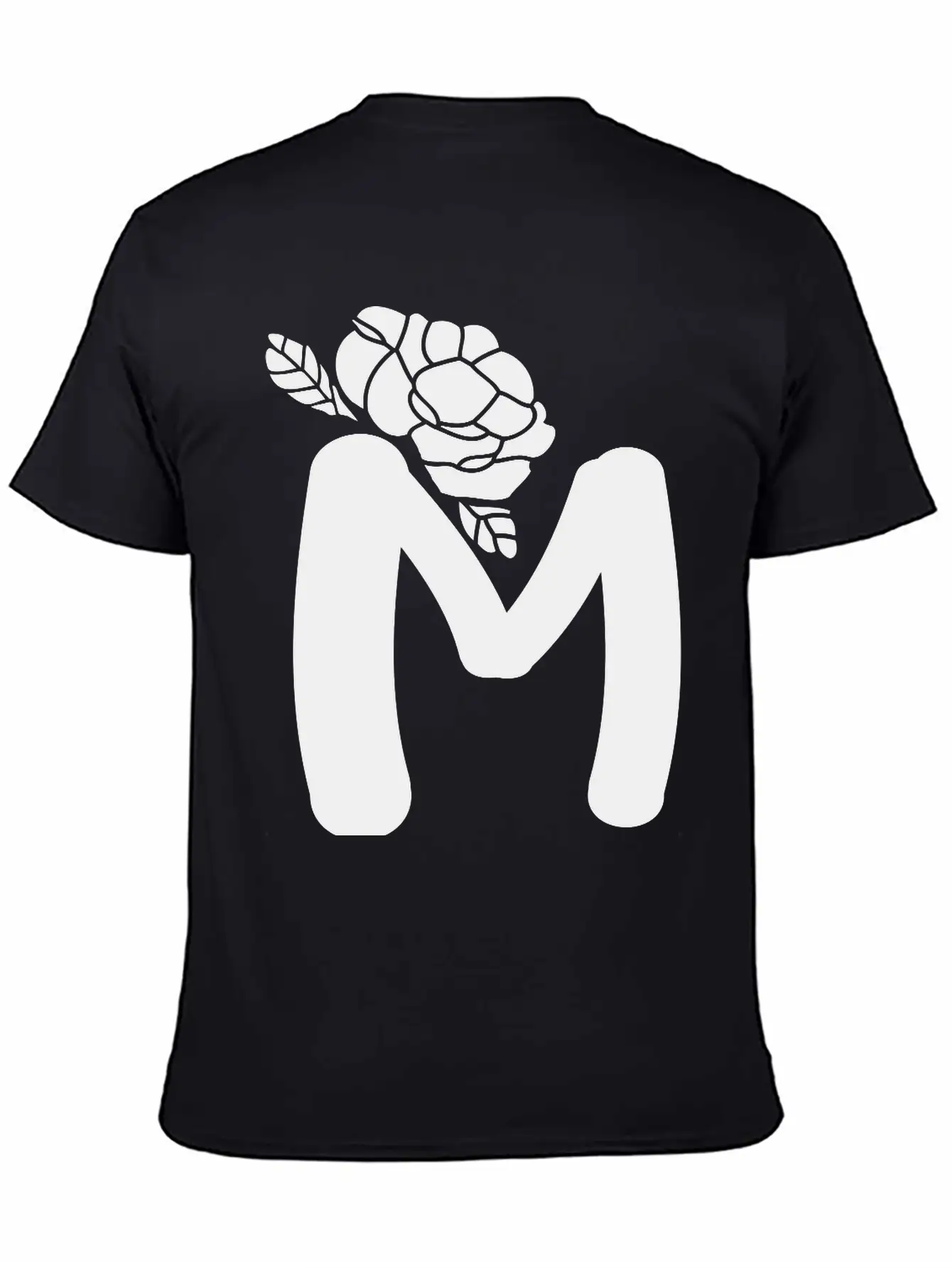 Alphabet Letter M With Flower Lightweight Cotton T-Shirt – Daily Comfort Graphic Shirt