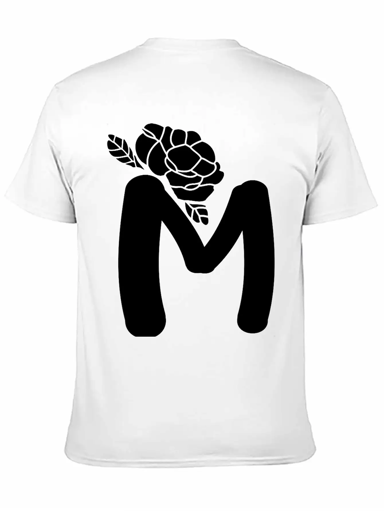 Alphabet Letter M With Flower Lightweight Cotton T-Shirt – Daily Comfort Graphic Shirt